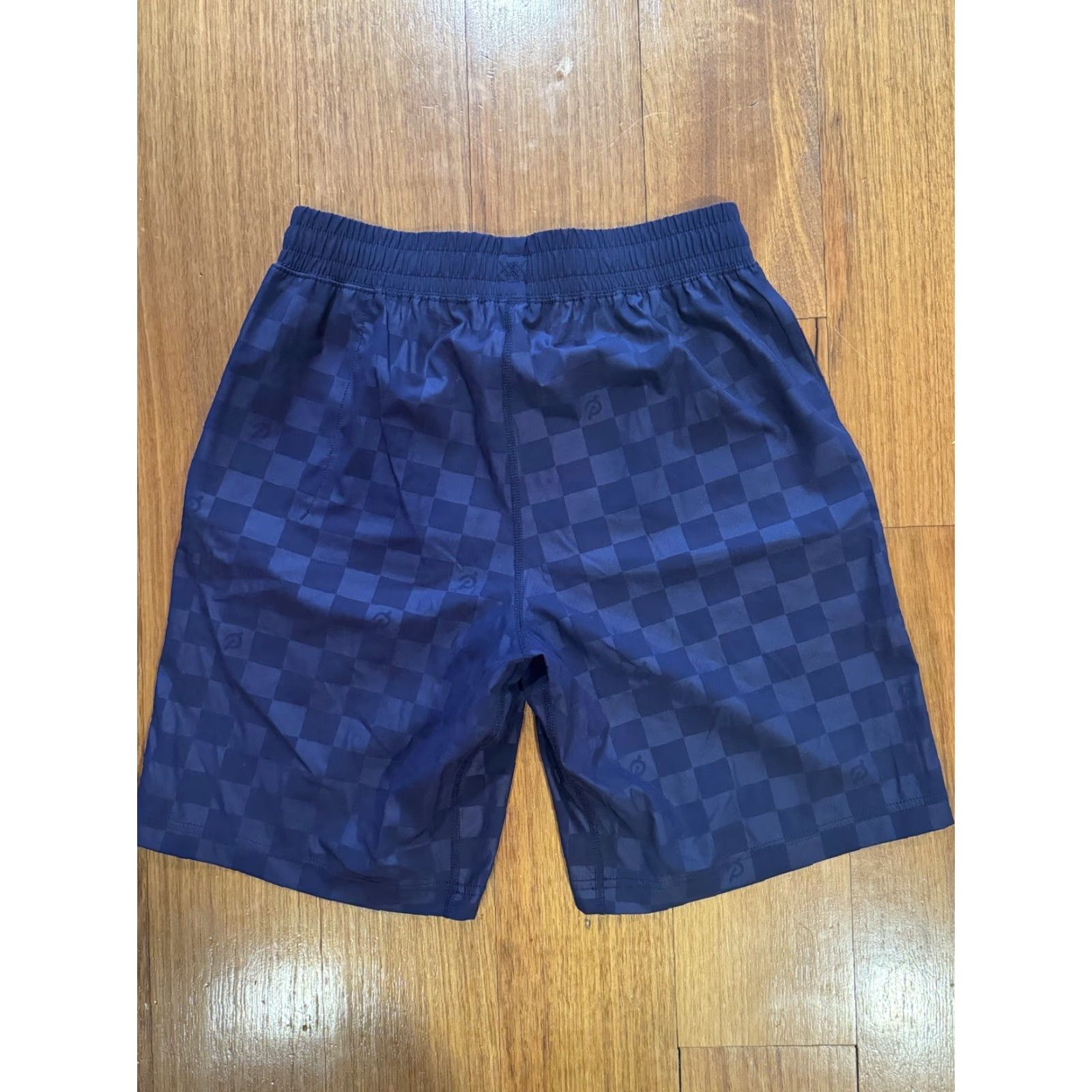 Rhone Rhone Peloton Shorts Mens S Navy Checkered Print Unlined Gym Training Breathable Moisture Wicking Pockets Elastic Waist Athletic Inseam 9" Size US 29 - 6 Thumbnail