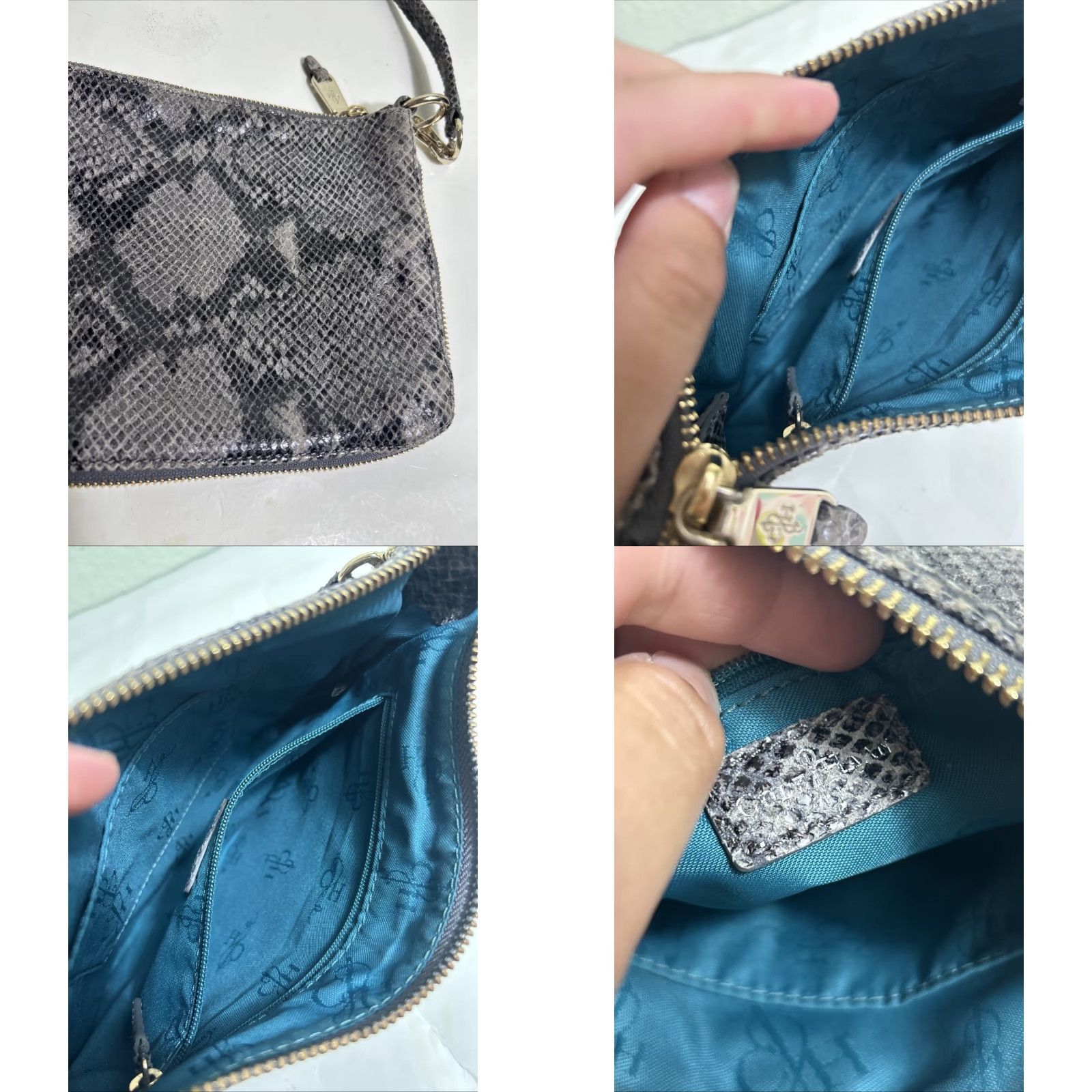 Cole Haan Cole Haan Taupe snake skin embossed textured crossbody Purse Women Crossbody Leather Snake Taupe 9.5x7x1 Size ONE SIZE - 10 Thumbnail