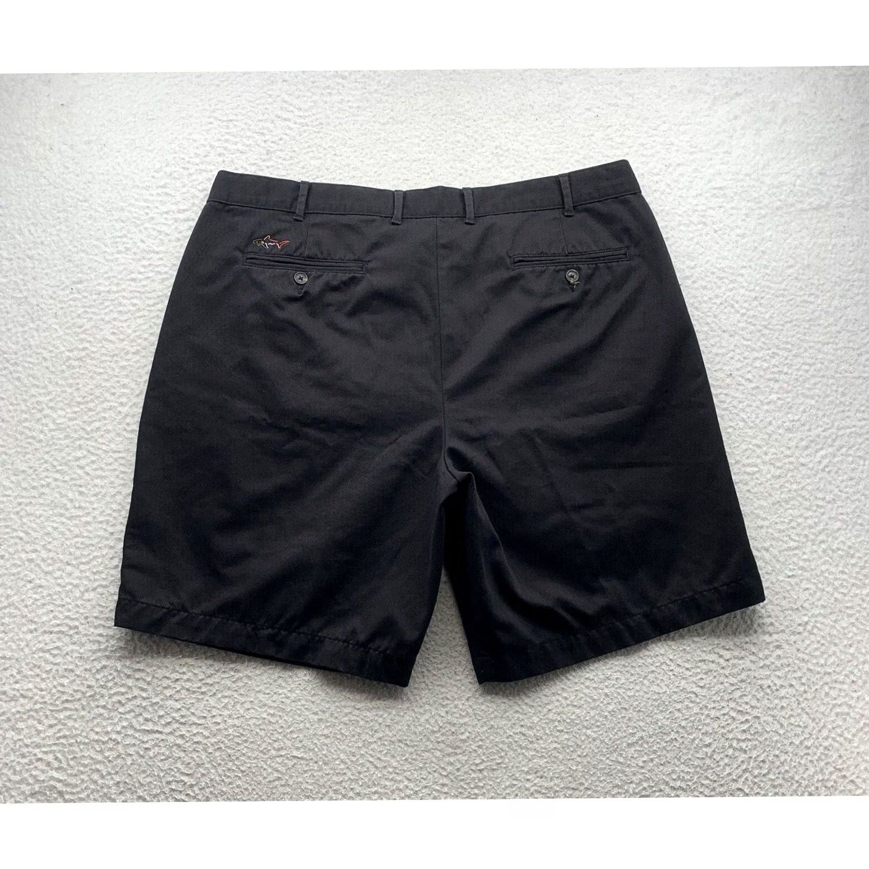 Vintage Greg Norman Mens 40 Black Pleated Chino Golf Shorts 9" Casual Preppy Classic Golfer Size US 40 / EU 56 - 2 Thumbnail