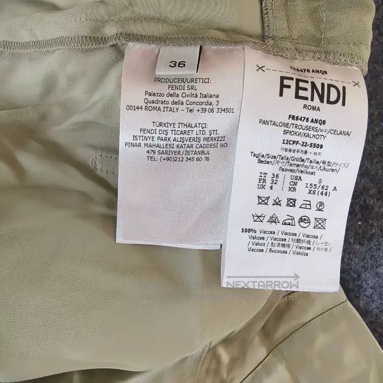 Fendi Fendi Light Green Pleated Ribbon Work Long Pants Size 24" / US 00 / IT 34 - 4 Thumbnail
