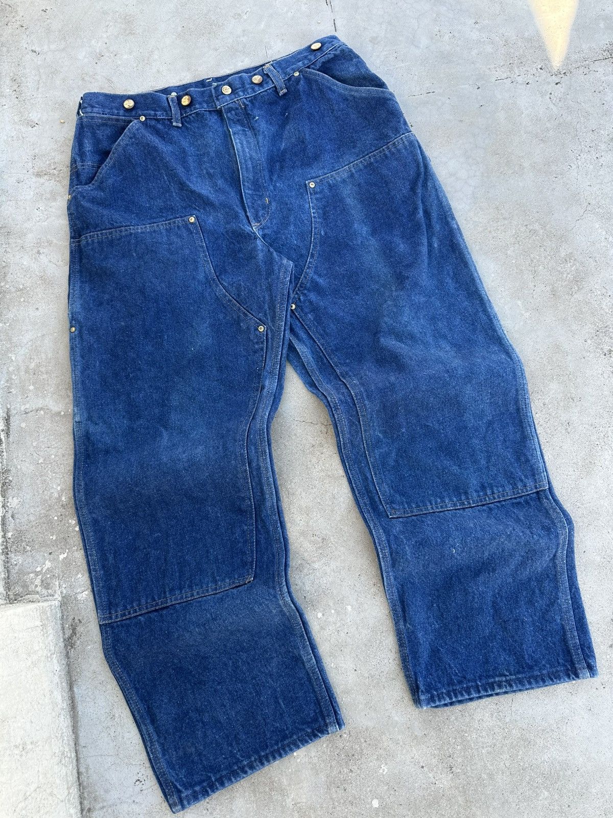 Carhartt × Vintage Vintage Carhartt Double Knee Denim Work Pants – 1980s Size US 38 / EU 54 - 2 Thumbnail