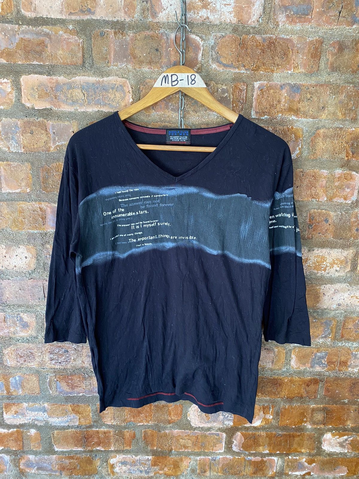 5351 POUR LES HOMMES 2000s Nicole Club for Men shadow POEM shirt Size US M / EU 48-50 / 2 - 2 Thumbnail