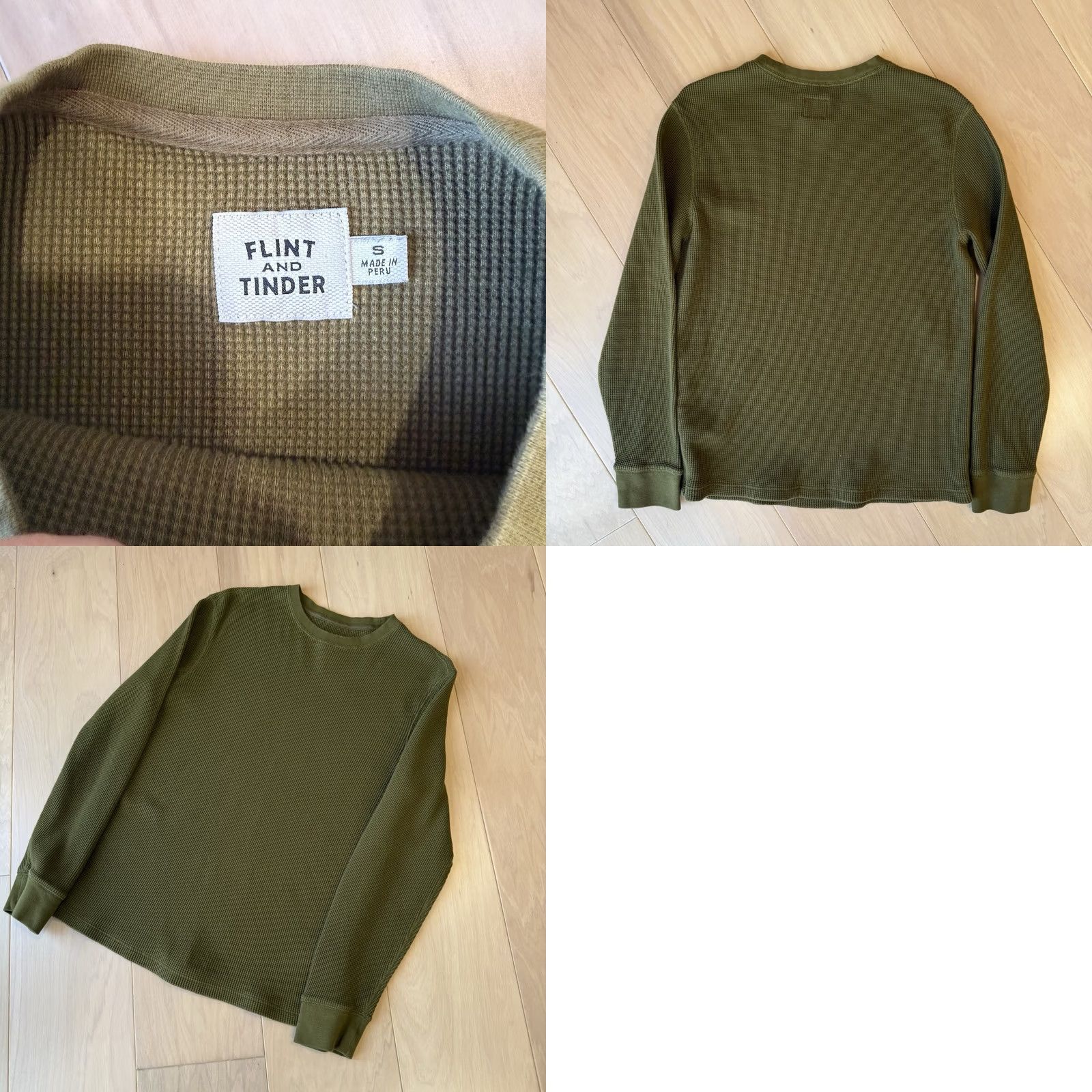 Flint And Tinder Flint and Tinder Thermal Shirt Small Green Cotton Long Sleeve Casual Workwear Mens Shirt Size US S / EU 44-46 / 1 - 8 Thumbnail