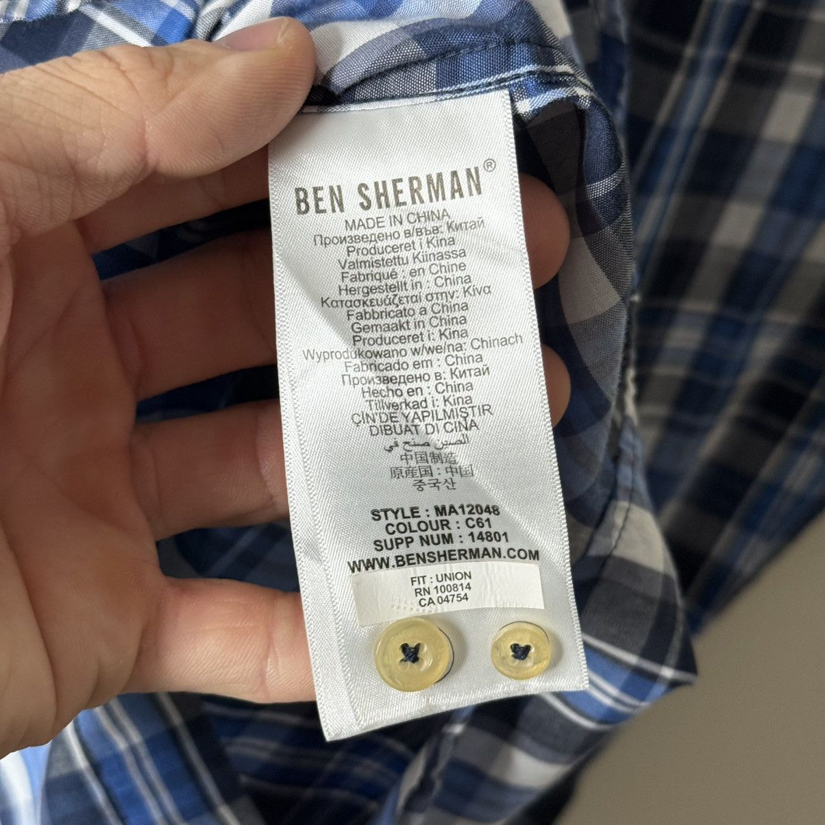 Ben Sherman Ben Sherman Men’s Plaid Button-Up Shirt Size M Size US M / EU 48-50 / 2 - 9 Thumbnail
