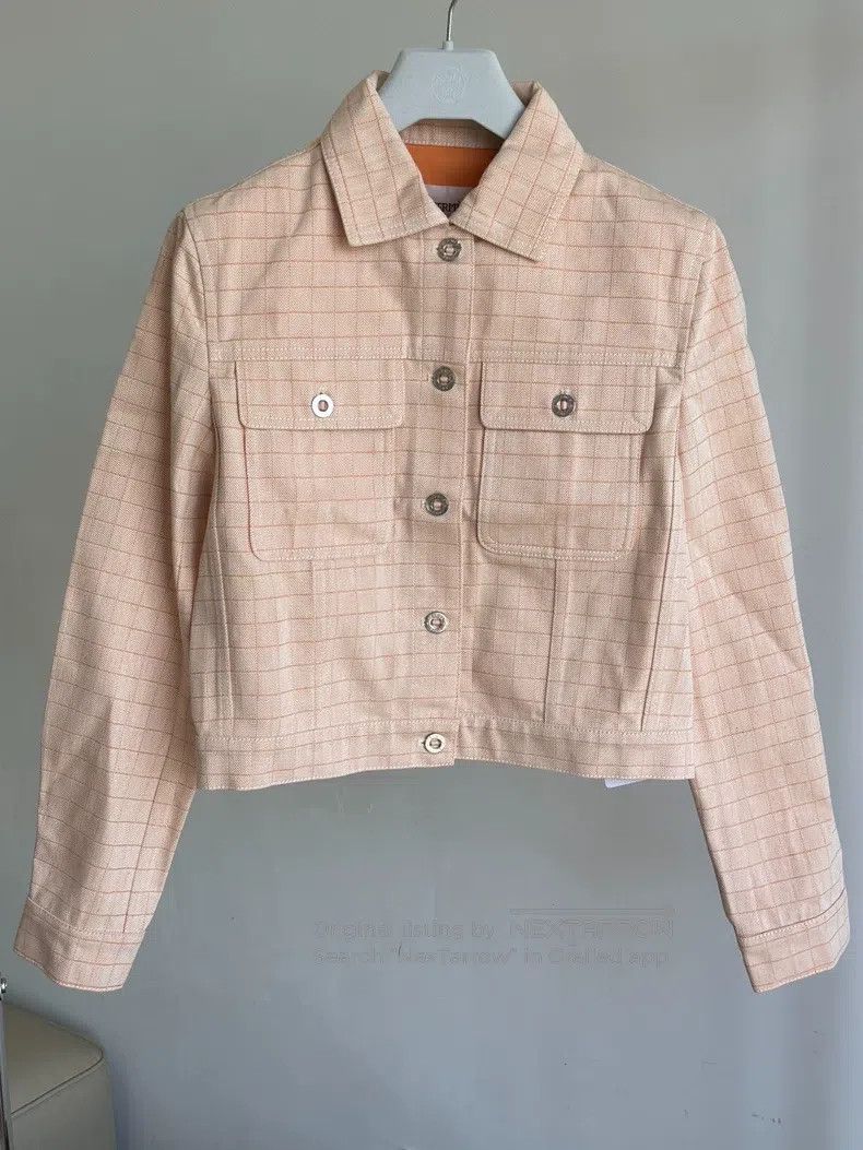 Hermes Hermes Ladies' orange checkered denim jacket Size XS / US 0-2 / IT 36-38 - 1 Thumbnail