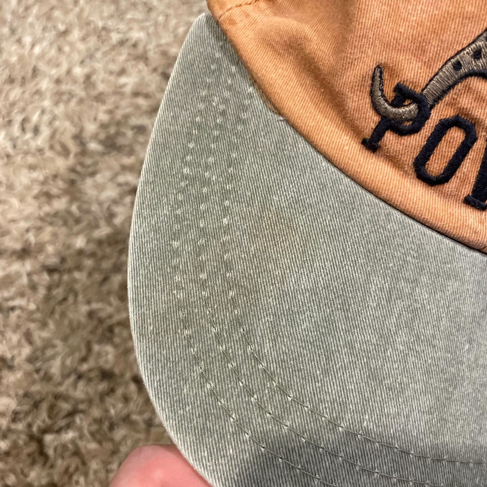 Vintage VINTAGE Lake Powell Hat Strap Back Orange Tan Embroidered Lizard Outdoors Mens Cap OSFM Adjustable Cotton Canvas Size ONE SIZE - 4 Thumbnail