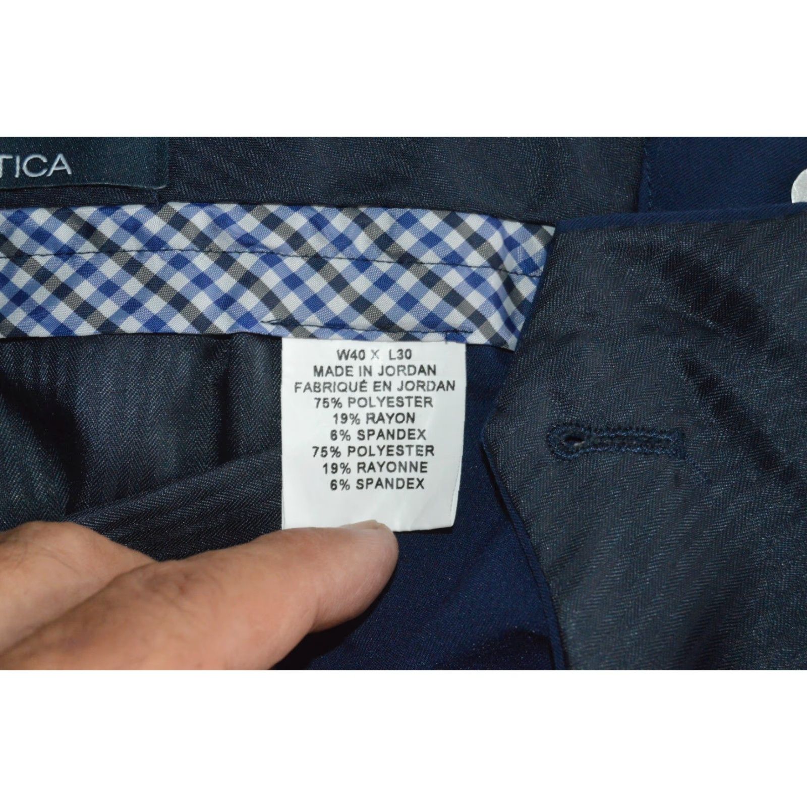 Nautica Nautica Pants Flat Front Solid Blue 40W x 30L Mens Dress Pants Regular Size 40 Navy Blue Nautica 40Wx30L Mens Pants Size US 40 / EU 56 - 6 Thumbnail