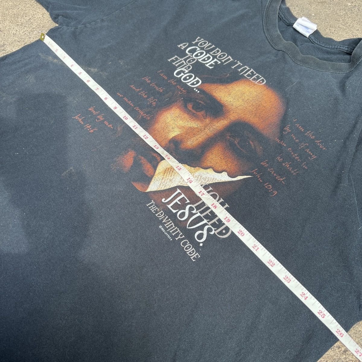 Vintage Vintage Y2K THE DIVINITY CODE Jesus God Holy Bible Faded 2XL Size US XXL / EU 58 / 5 - 13 Thumbnail