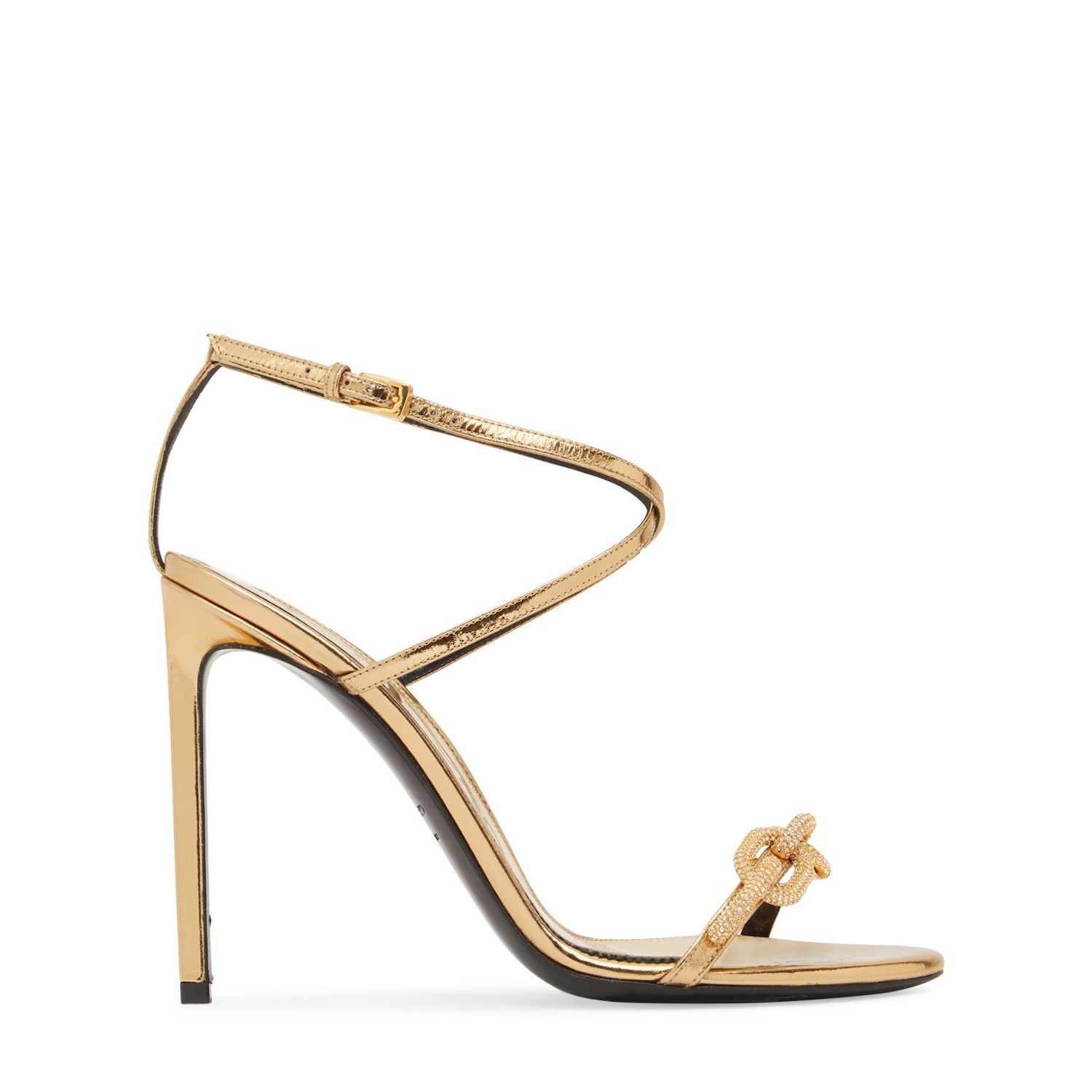TOM FORD Gold Chain Mirror 105mm Sandals New And Authentic (