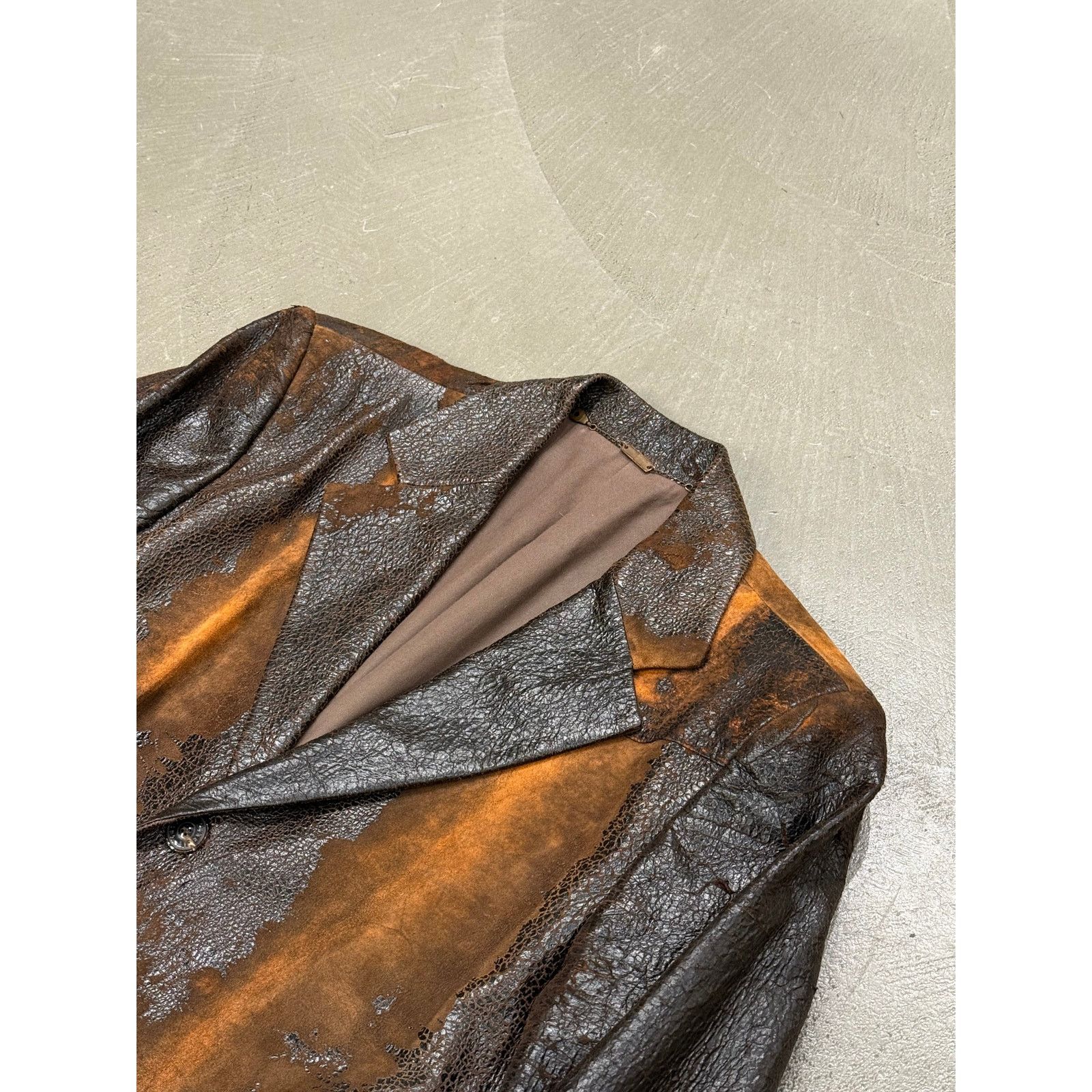 Roberto Cavalli A/W2000 Roberto Cavalli artisanal eroded leather blazer Size US L / EU 52-54 / 3 - 5 Thumbnail