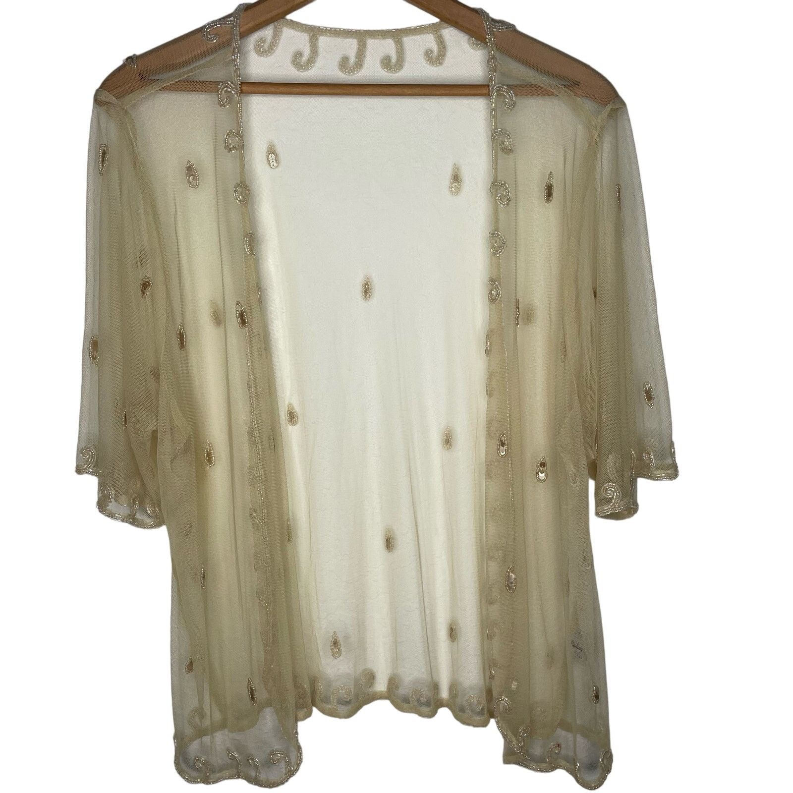 Vintage Vintage Sterling Styles Sheer Mesh Beaded Top Size XL / US 12-14 / IT 48-50 - 1 Thumbnail
