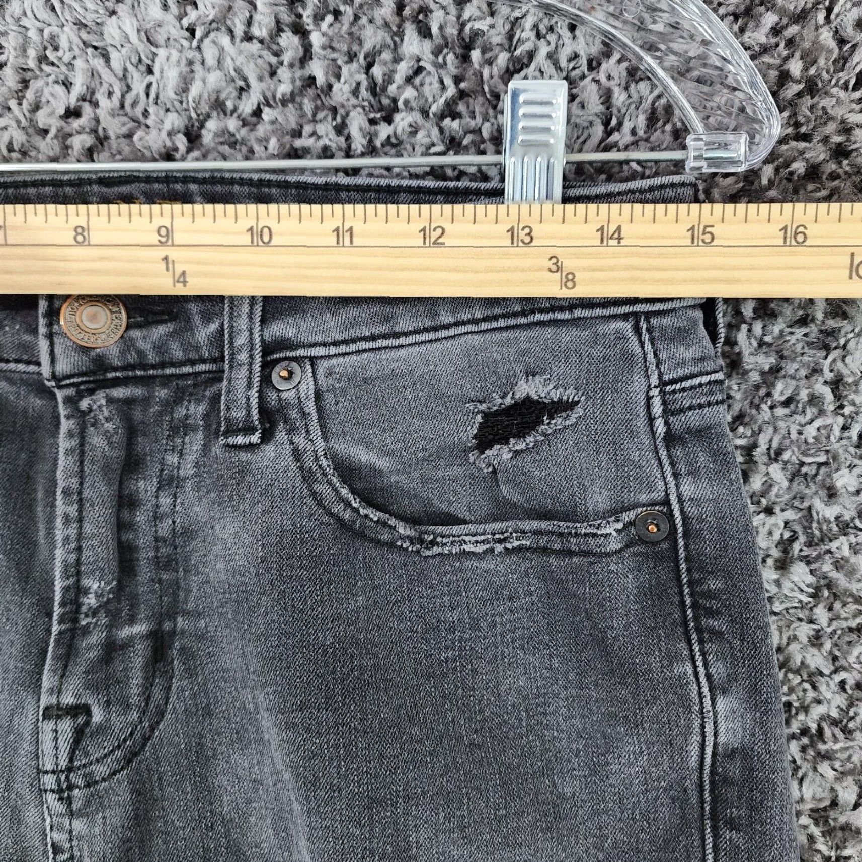 American Eagle Outfitters American Eagle Mens Distressed Skinny Gray Jeans 30x30 Extreme Flex Size US 30 / EU 46 - 4 Thumbnail