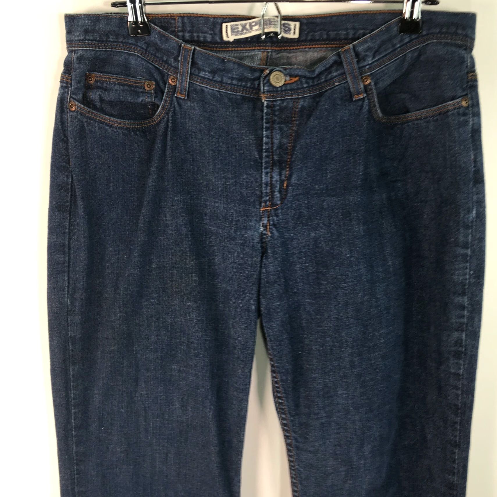 Express Express Precision Fit Hipster Flare Jeans Blue Womens Size 13/14 Regular 28 in Inseam Size 34" / US 12 / IT 48 - 3 Thumbnail