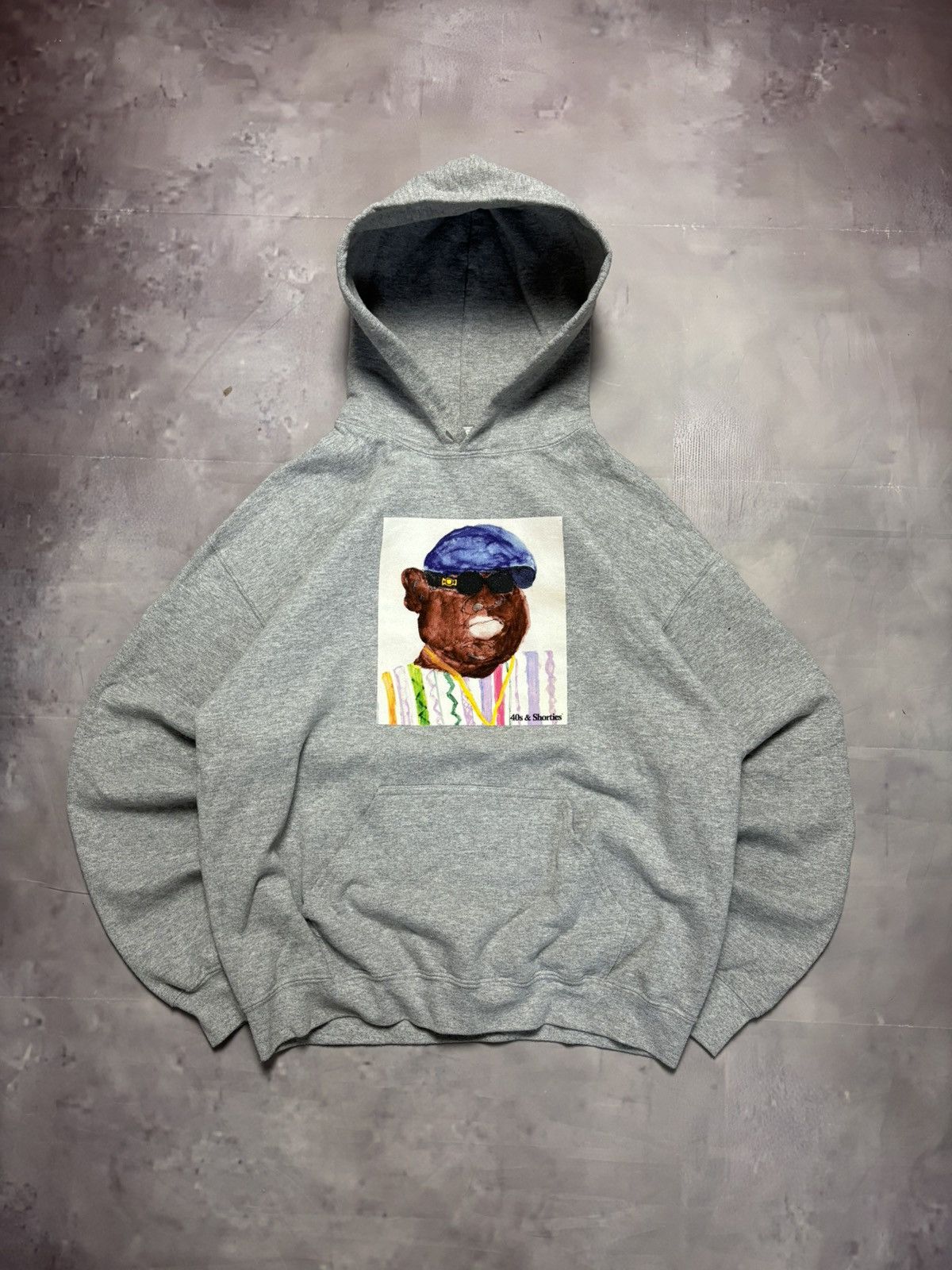 40's & Shorties boxy grey hoodie with biggie graphic on front Size US M / EU 48-50 / 2 - 1 Thumbnail