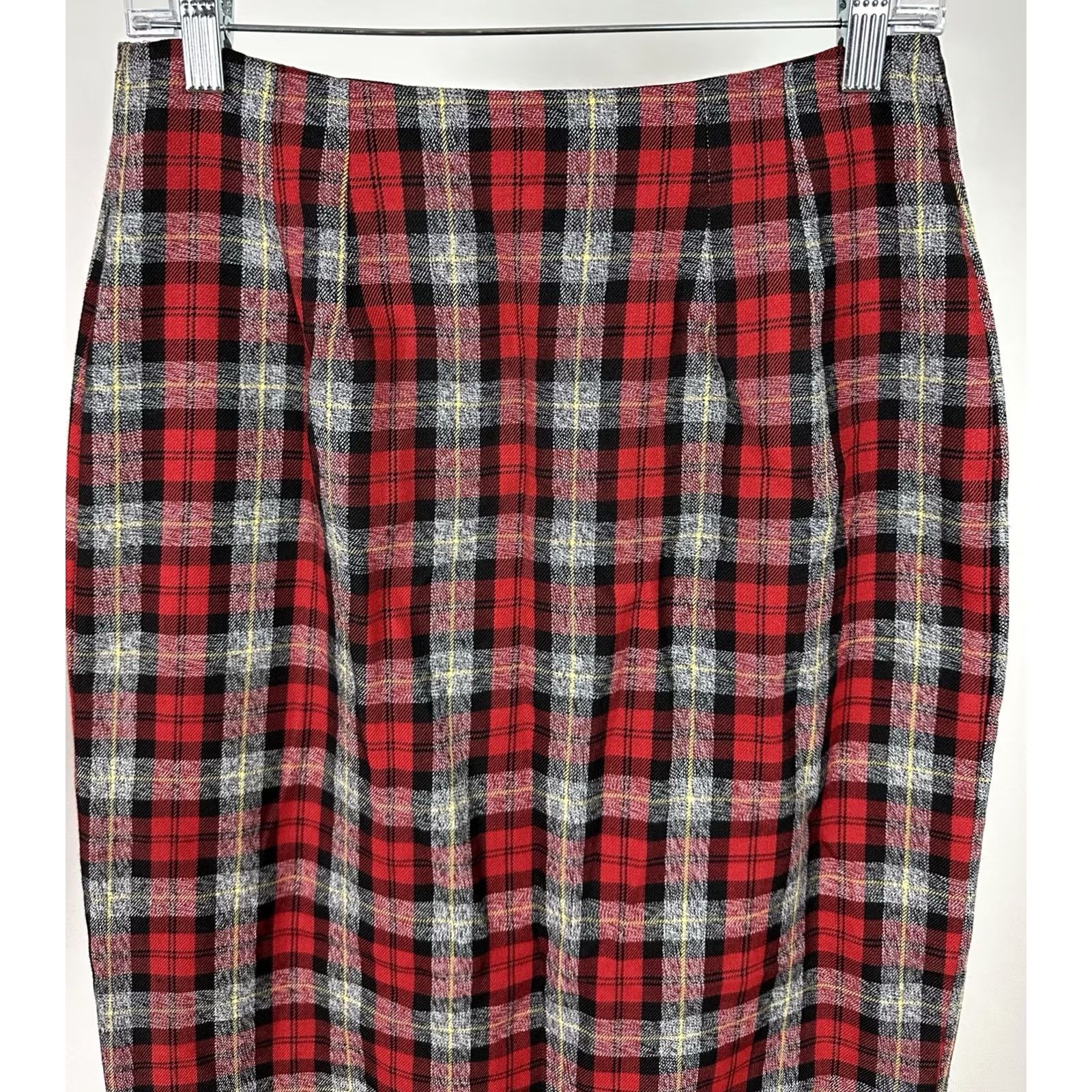 Vintage VINTAGE F.L. Malik Skirt Plaid Long 28 High Button Front 90s School Uniform Red Womens Size 28" / US 6 / IT 42 - 7 Thumbnail