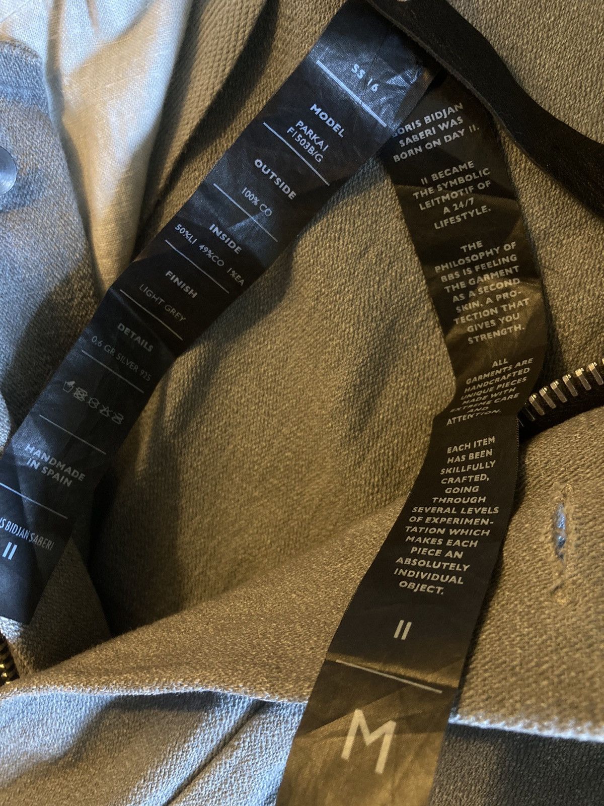 Boris Bidjan Saberi Parka1 Light Grey Size US M / EU 48-50 / 2 - 6 Thumbnail