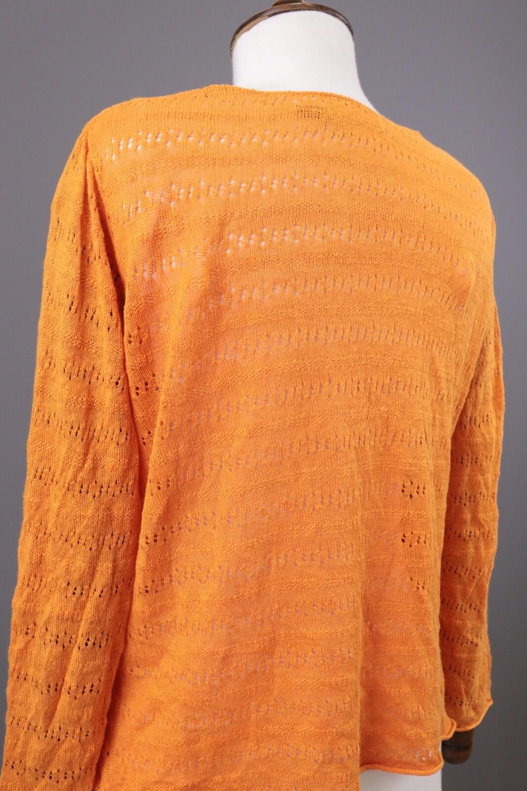 Designer Gudrun Sjoden Orange Linen Cardigan Sweater Size S Size S / US 4 / IT 40 - 11 Thumbnail