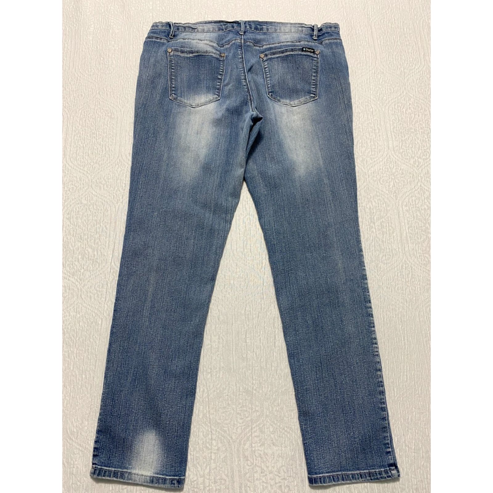Vintage Tractor Jeans Women’s Denim Straight Stretch Blue 13 Regular 37x30 Adult Womens Size 13 Jeans Size 25" / US 0 / IT 36 - 2 Thumbnail