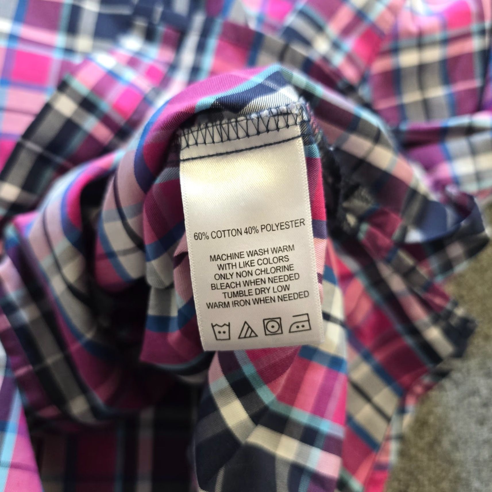 Vintage Foxcroft Top Pink Plaid Button Long Sleeve Wrinkle Free 8 Womens Blouse Casual Career Home Office Shirt Size M / US 6-8 / IT 42-44 - 7 Thumbnail