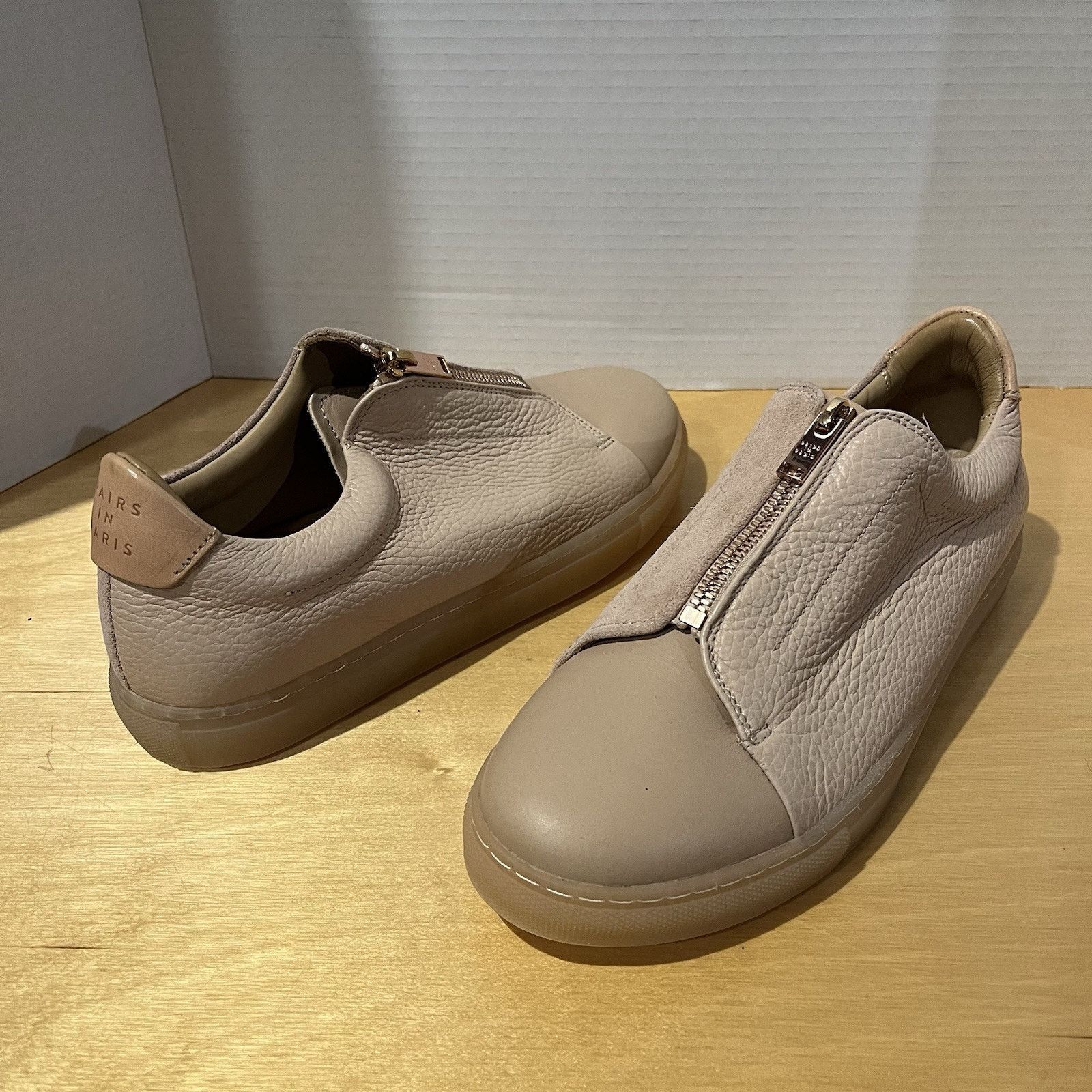 Other Pairs In Paris Women’s Leather Zip Slip On Shoes Sz EUR 39 Size US 8 / IT 38 - 1 Thumbnail