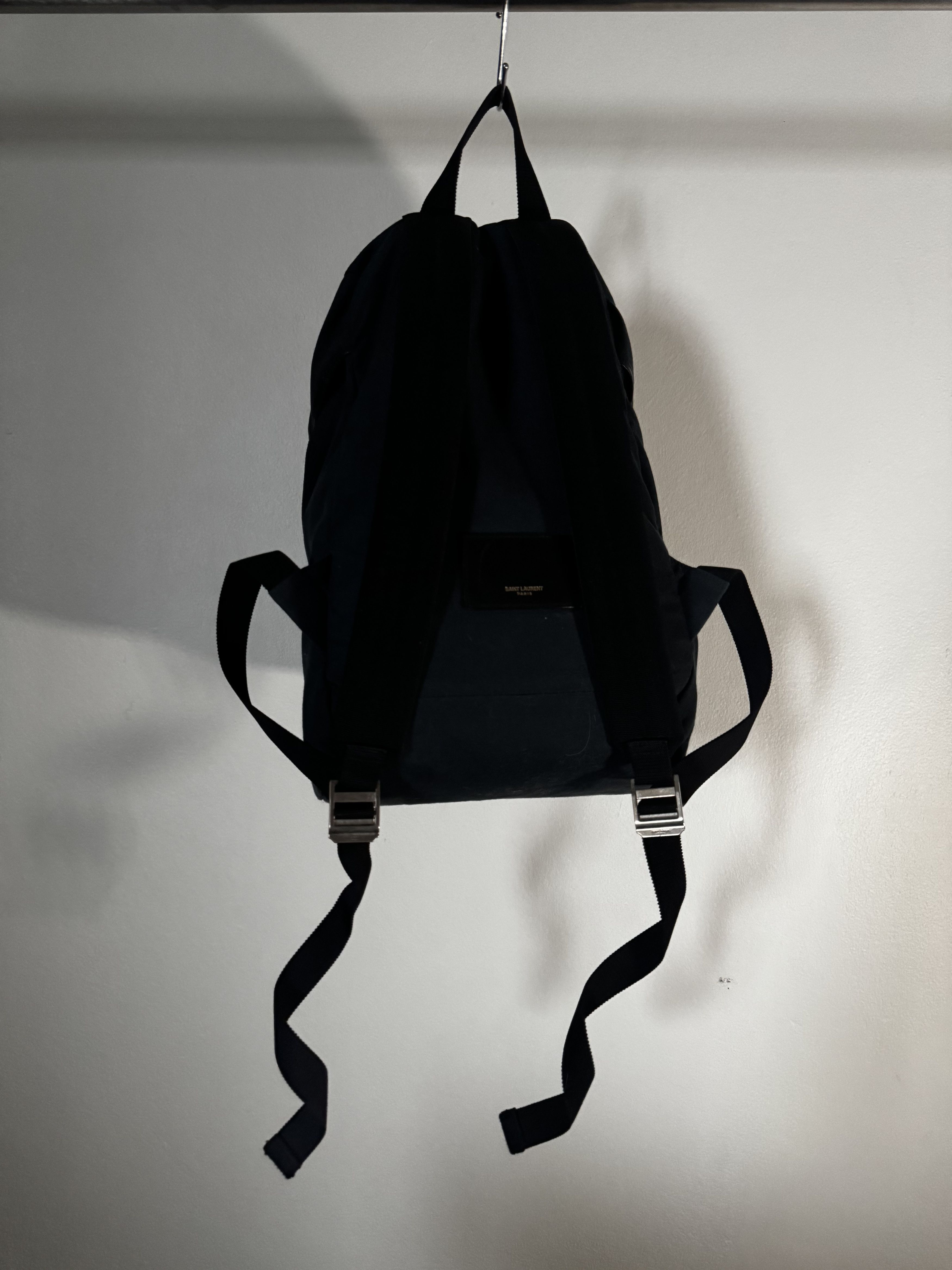 Hedi Slimane City Flap Backpack in Navy/Black, view 4