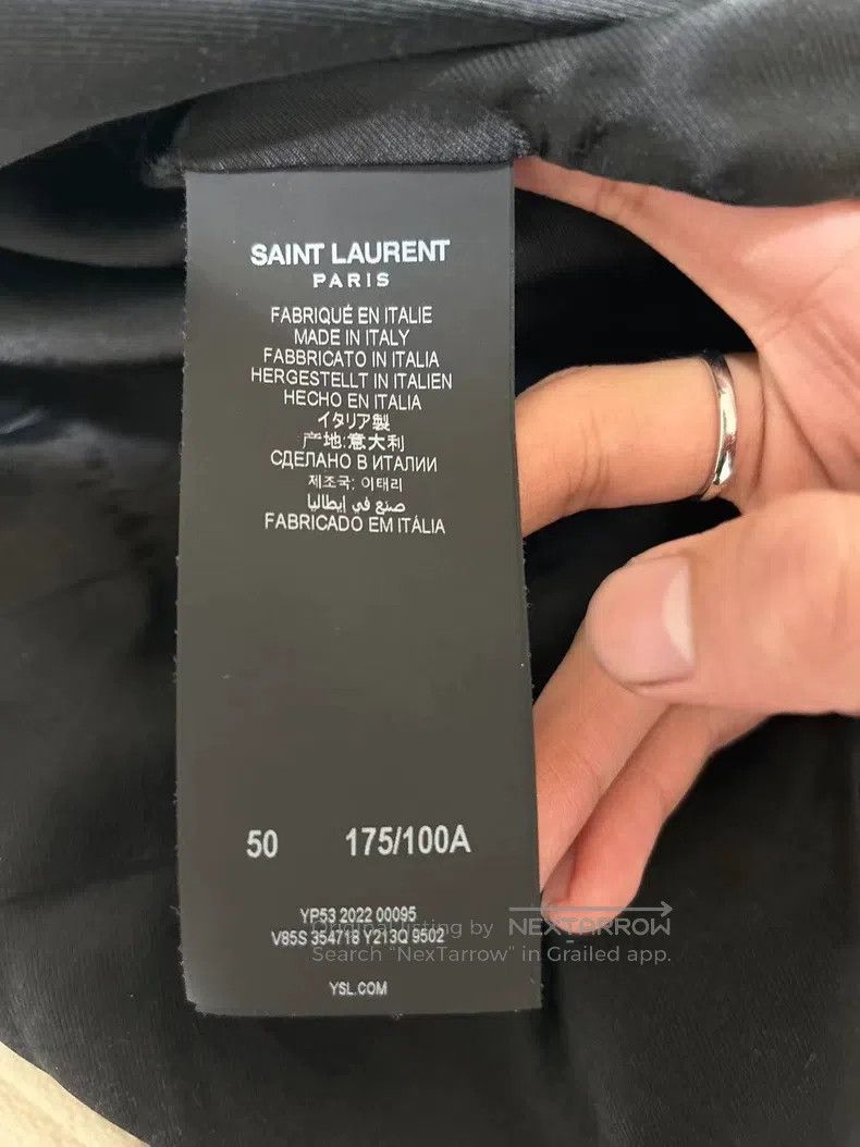 Saint Laurent Paris Saint Laurent Paris Ivory White Leather Patchwork Baseball Size US M / EU 48-50 / 2 - 7 Thumbnail