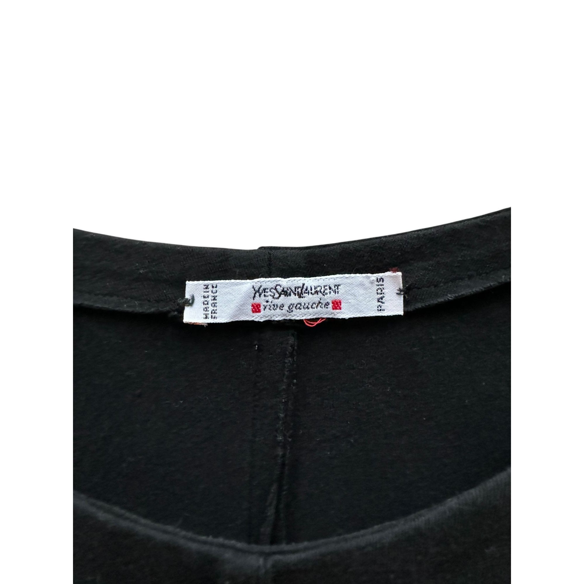 Yves Saint Laurent 1980s Vintage Black Cotton Mini Dress Size S / US 4 / IT 40 - 7 Thumbnail