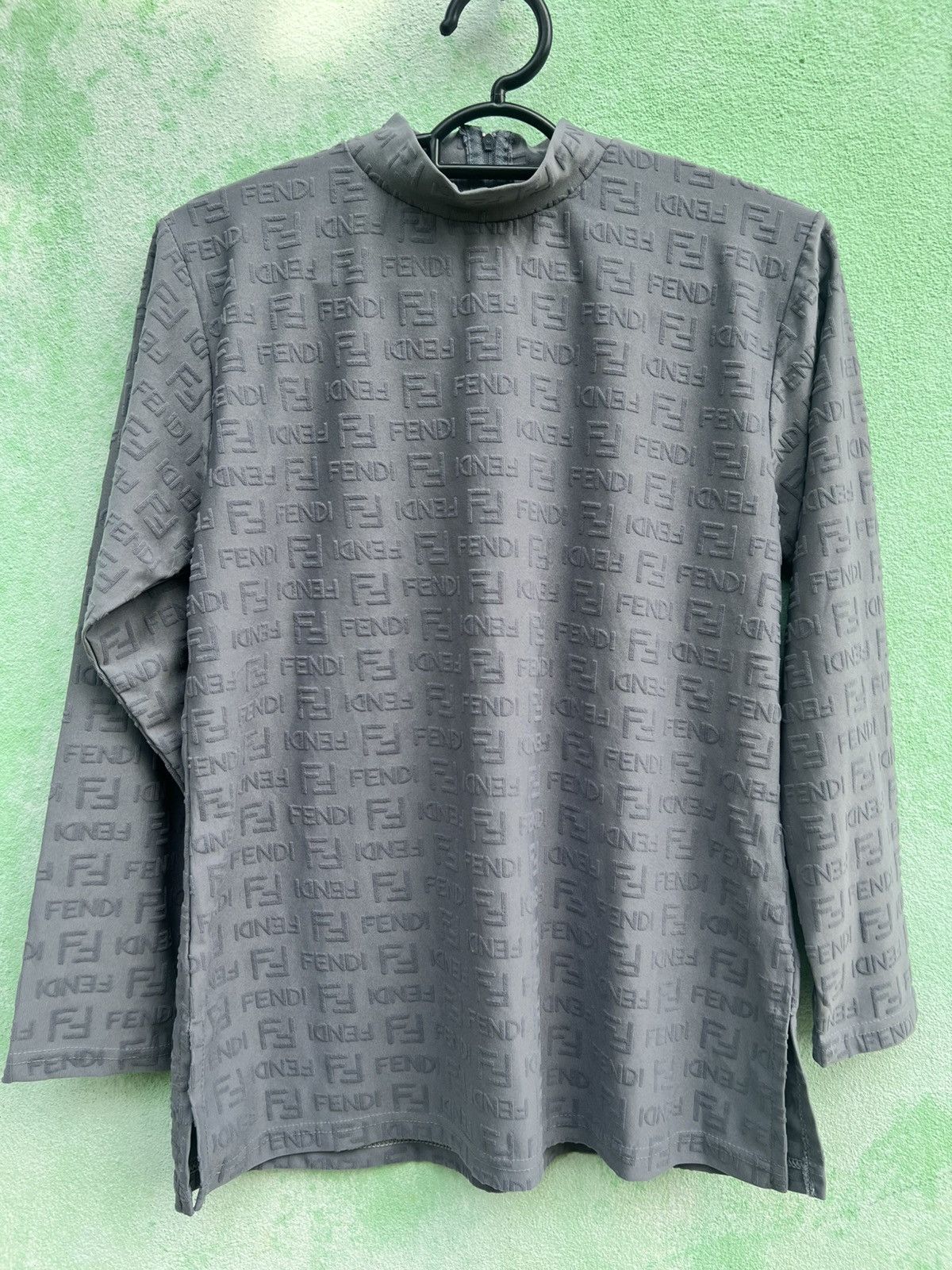 Fendi VINTAGE FENDI JEANS Roma Italy Embossed Monogram MockNeckTop Size M / US 6-8 / IT 42-44 - 6 Thumbnail