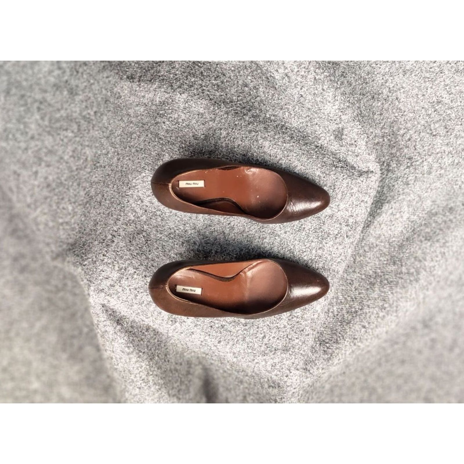 Miu Miu VINTAGE Miu Miu Design Leather Brown Retro Heels Women Size 39 1/2 Pump Stiletto Size US 9 / IT 39 - 4 Thumbnail