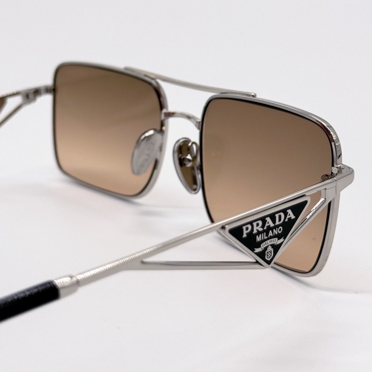 Prada NEW PRADA SPR A52 1BC8J1 SILVER SQUARE PRA52S SUNGLASSES Size ONE SIZE - 8 Thumbnail