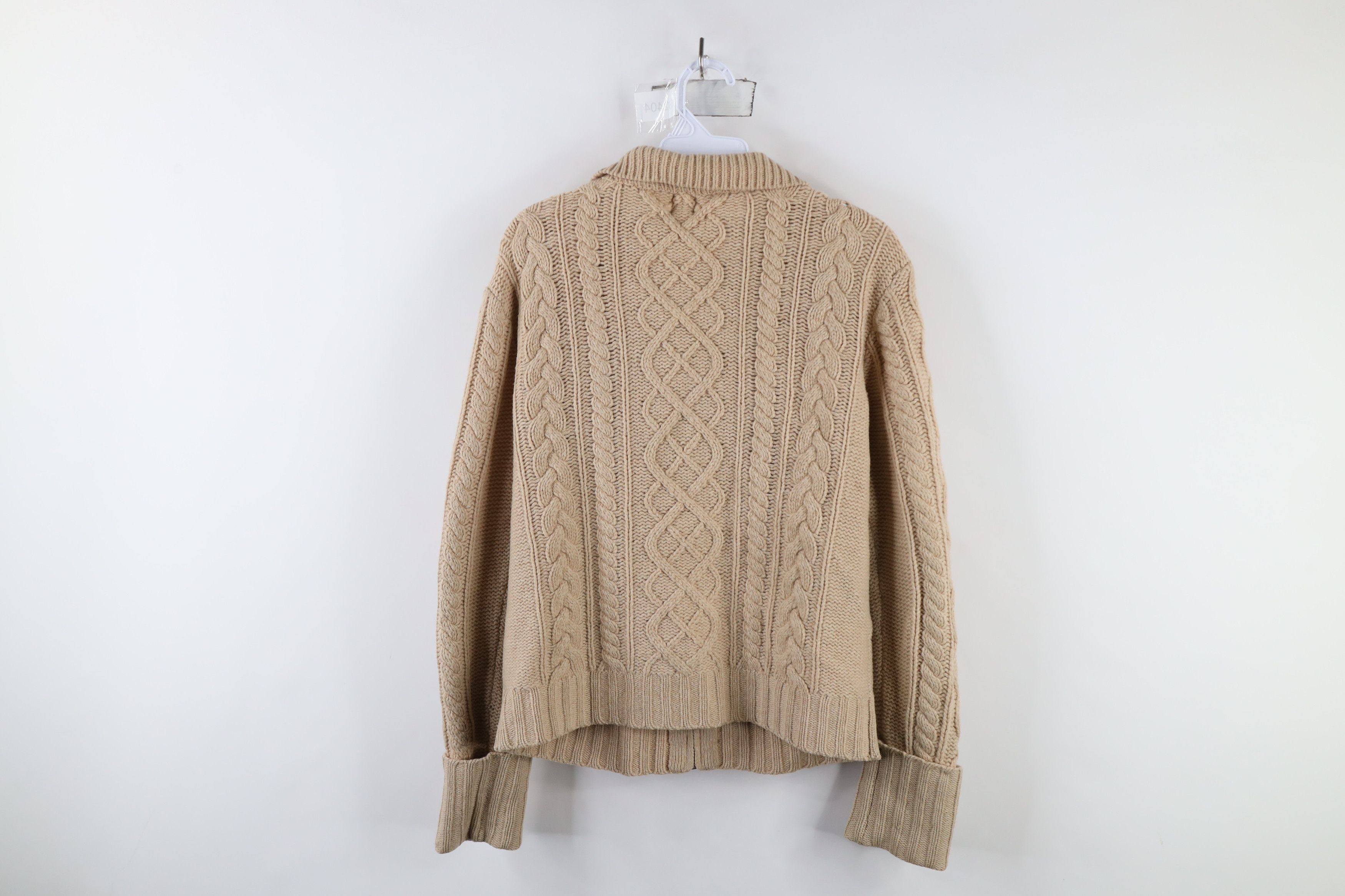 Gap × Vintage Vintage Y2K Gap Chunky Cable Knit Fisherman Cardigan Sweater Size M / US 6-8 / IT 42-44 - 8 Thumbnail