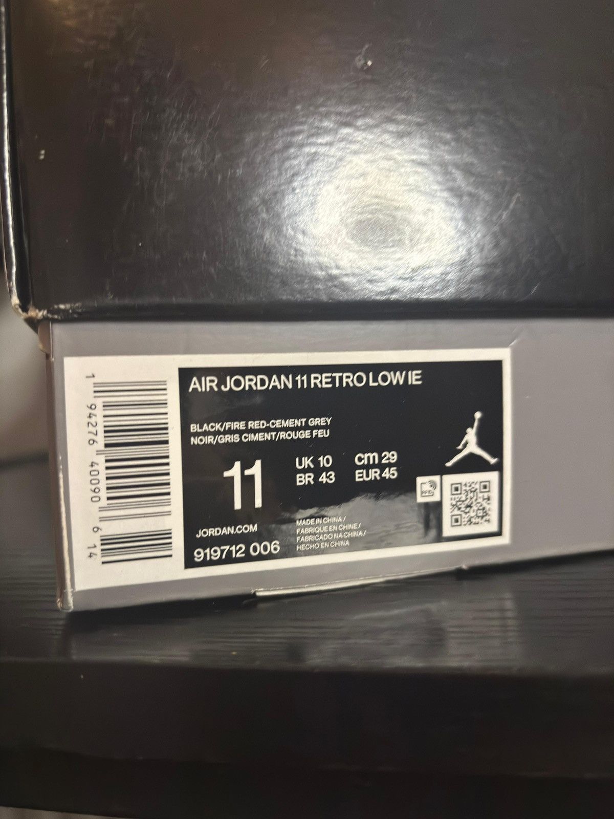 Jordan Brand Air Jordan 11 Retro Low IE "Black Cement" Size US 11 / EU 44 - 11 Thumbnail