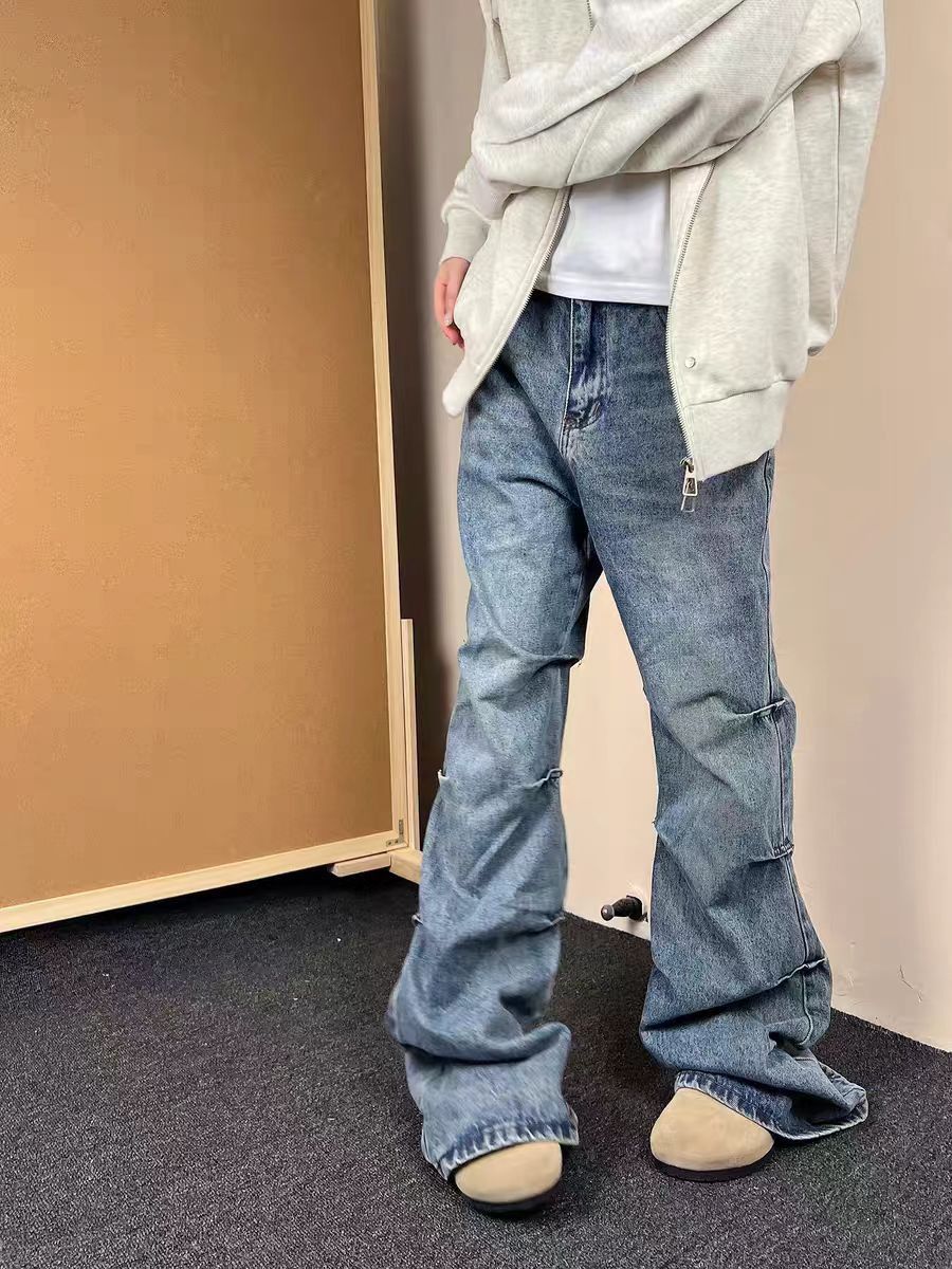 Designer × Jean × Vintage Vintage Y2K frayed baggy micro flare jeans Size US 34 / EU 50 - 3 Thumbnail