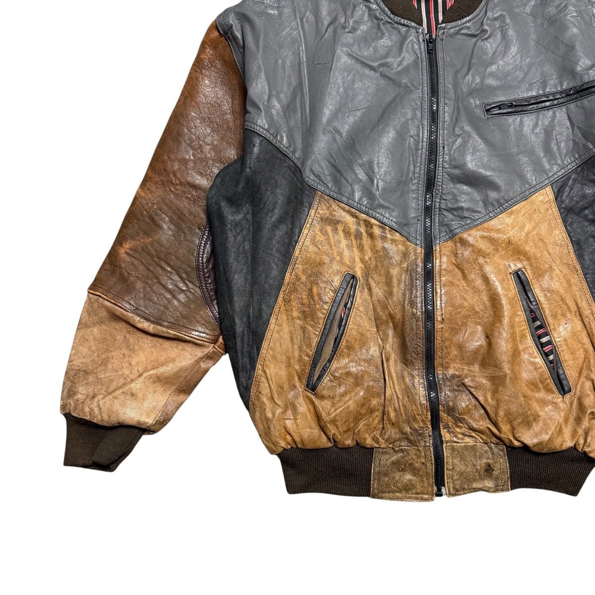 Other Jackson Color Block Leather Jacket Size US L / EU 52-54 / 3 - 3 Thumbnail