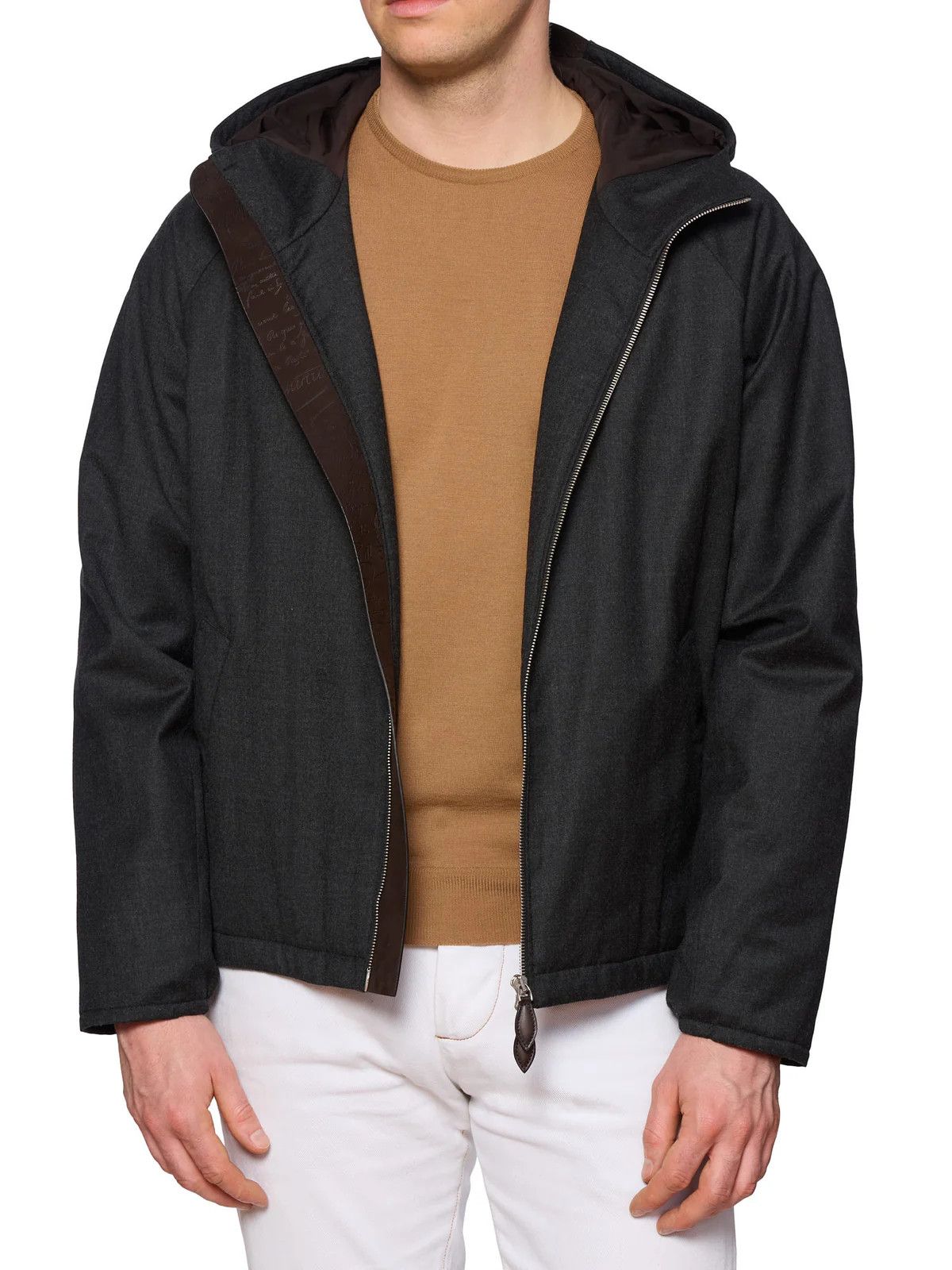Berluti BERLUTI Paris Carbon Gray Technical Wool B-Way Jacket Size US M / EU 48-50 / 2 - 3 Thumbnail