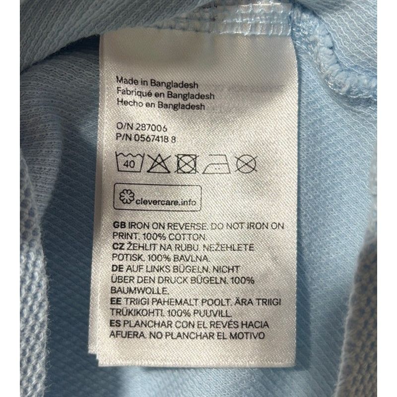 H&M H&M Men's Light Blue Cotton Pique Knit Crew Neck Shirt | XS Size US XS / EU 42 / 0 - 7 Thumbnail