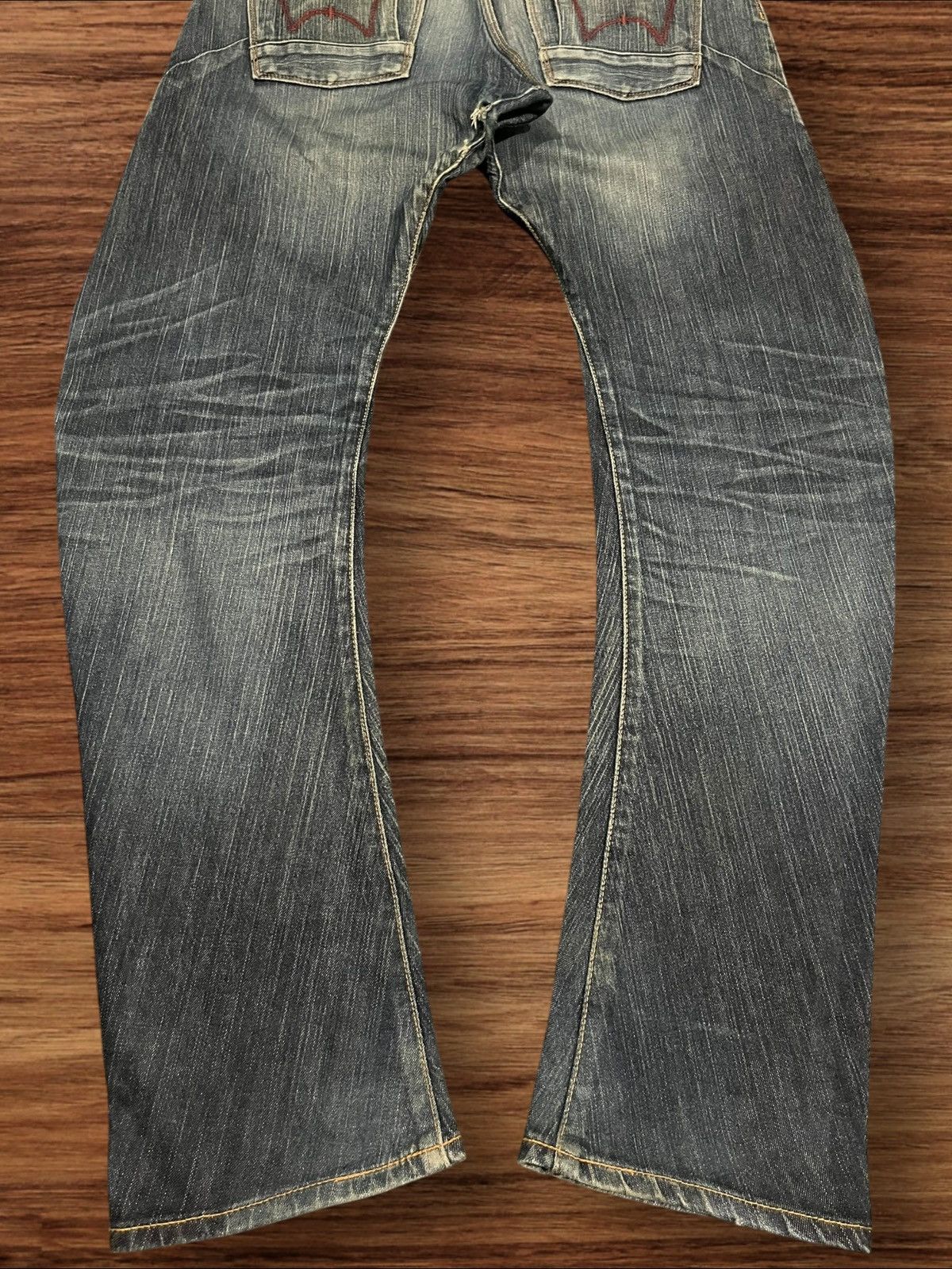 Edwin Japanese Brand Edwin Blue Trip Distressed Curve Faded Jeans Size US 32 / EU 48 - 9 Thumbnail