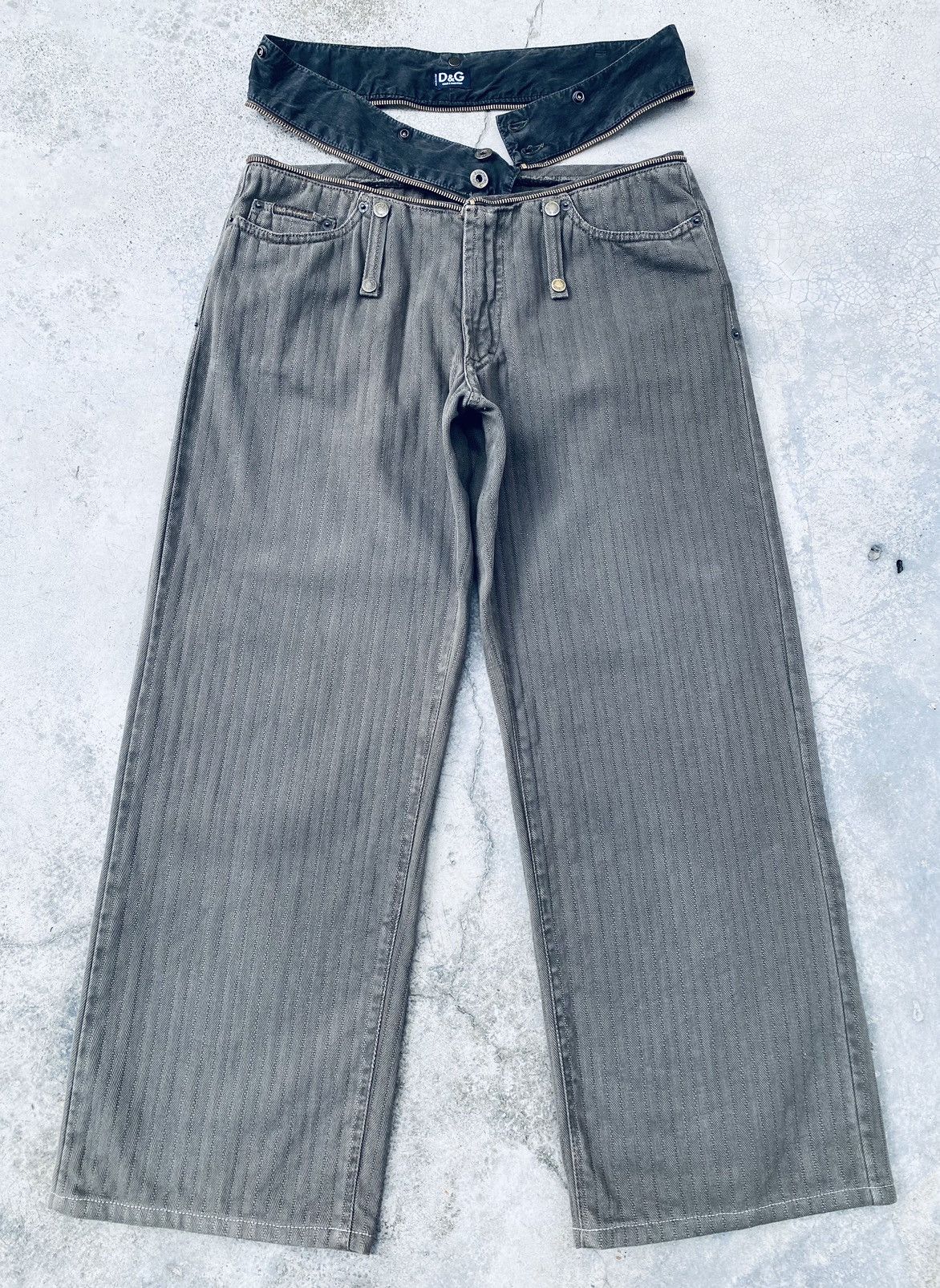 Dolce & Gabbana Vintage AW2003 Dolce & Gabbana Zipper Waist Pants Size US 32 / EU 48 - 1 Thumbnail