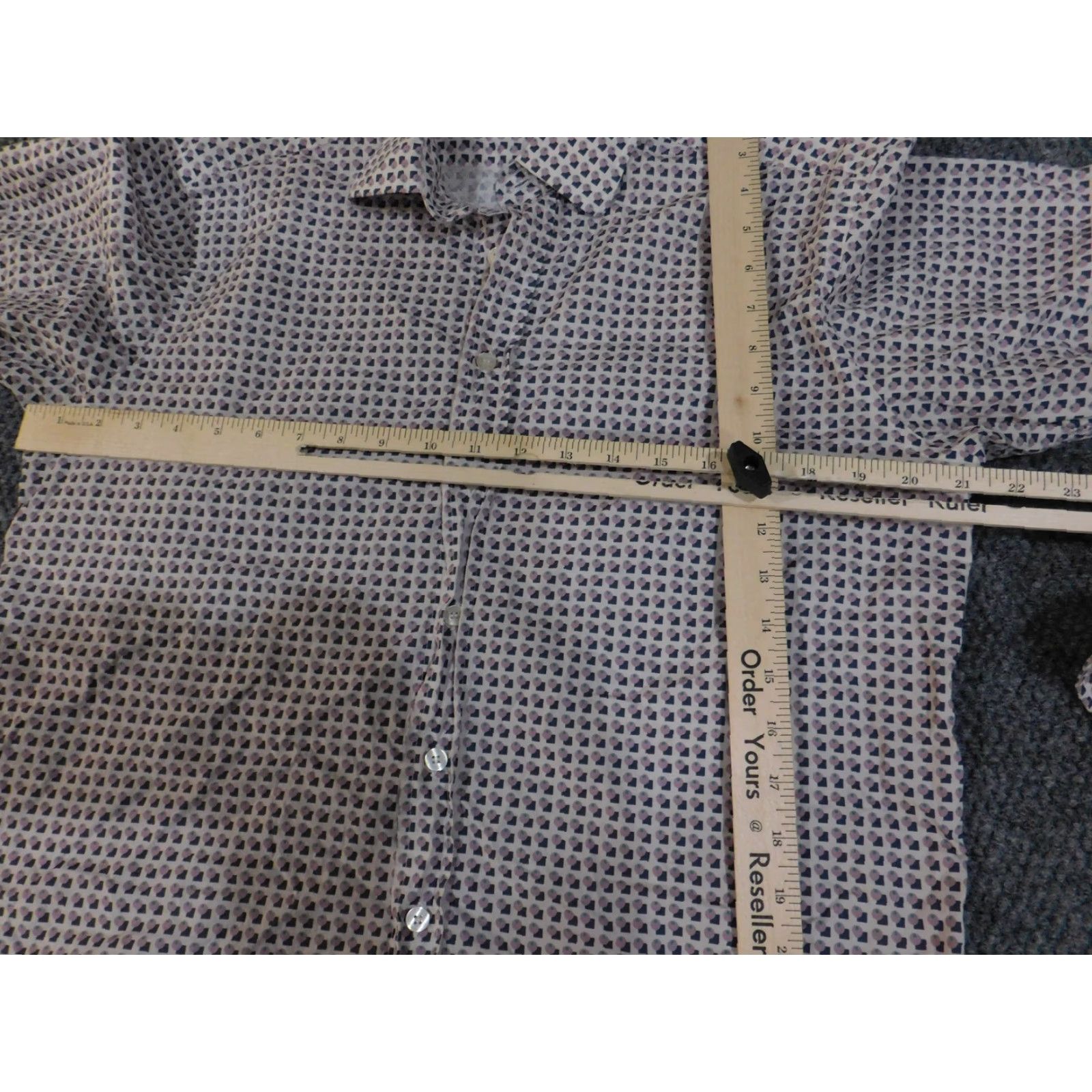 Etro ETRO Shirt Mens Large Purple Geometric Print Button Up Made in Italy Long Sleeve Size US L / EU 52-54 / 3 - 7 Thumbnail