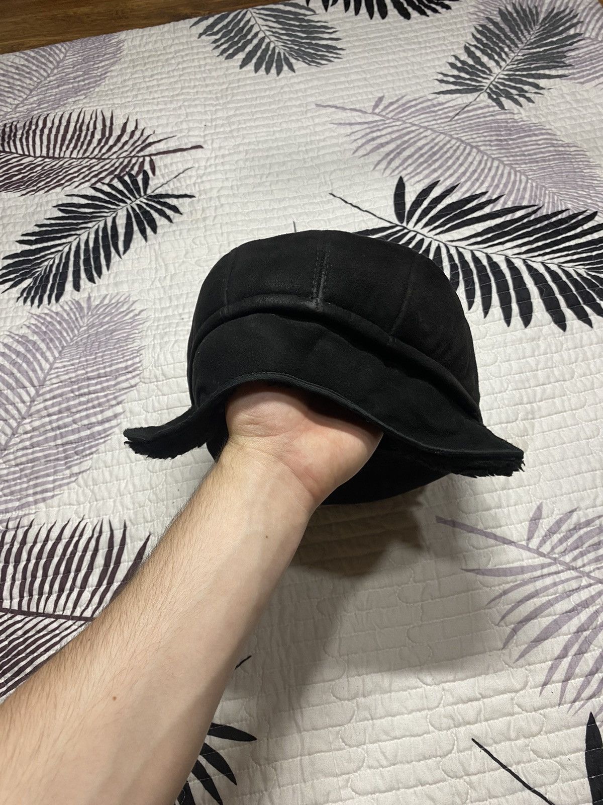 If Six Was Nine Black fur archive Suede Flat Newsboy Baker Boy Cabbie Cap Size ONE SIZE - 13 Thumbnail