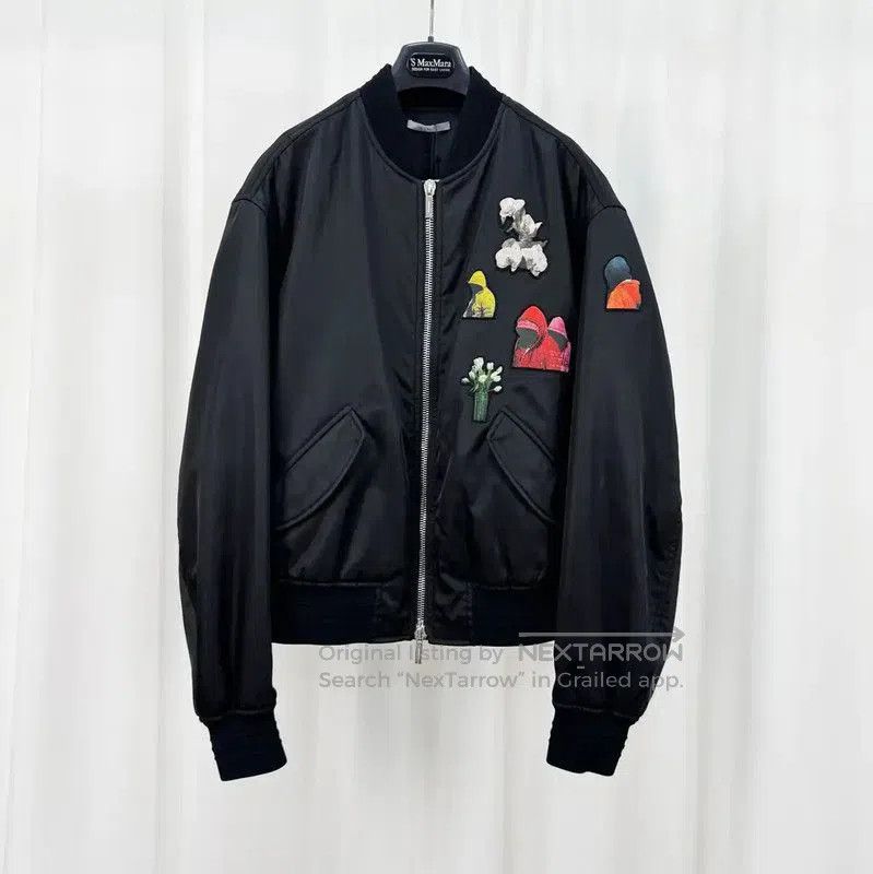 Dior Dior Men's Black Embroidered Bomber Jacket . Size US XL / EU 56 / 4 - 1 Thumbnail