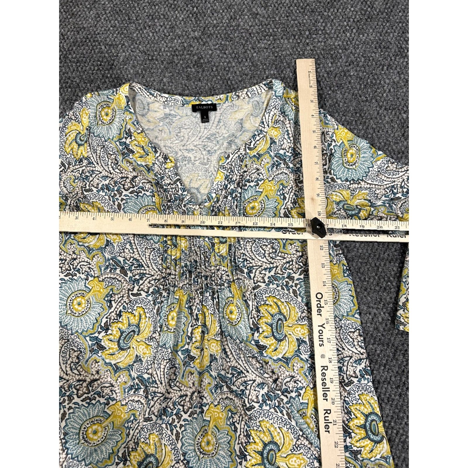 Talbots Talbots Shirt Womens Small Multicolor Paisley V Neck 3/4 Sleeve Tunic Top Boho Size S / US 4 / IT 40 - 4 Thumbnail