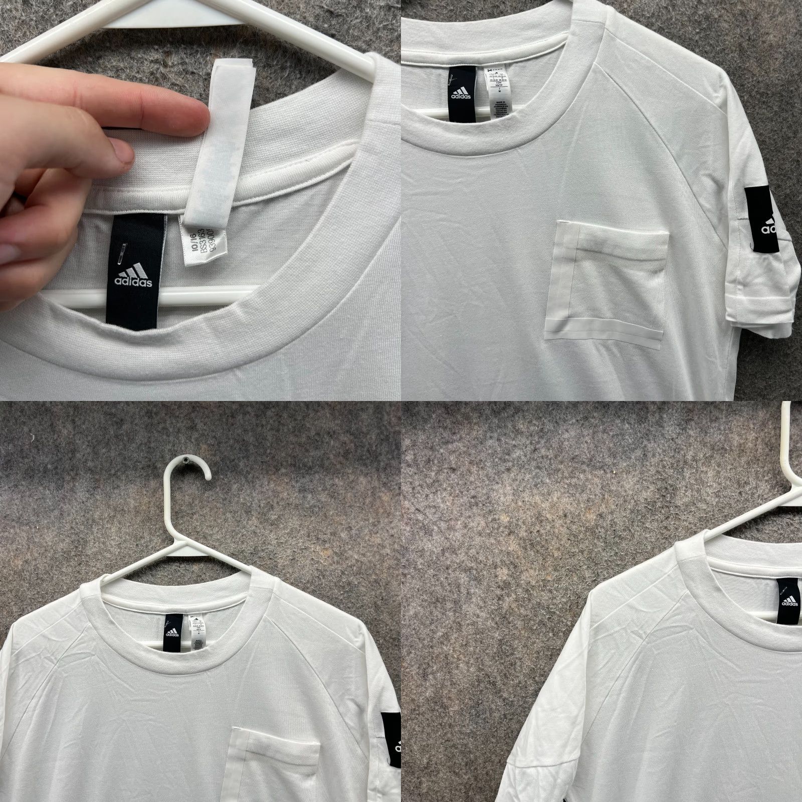 Adidas VINTAGE Adidas Shirt Mens XS White Crewneck Pocket Tee Monogram Jersey Trefoil Patch Size US XS / EU 42 / 0 - 8 Thumbnail