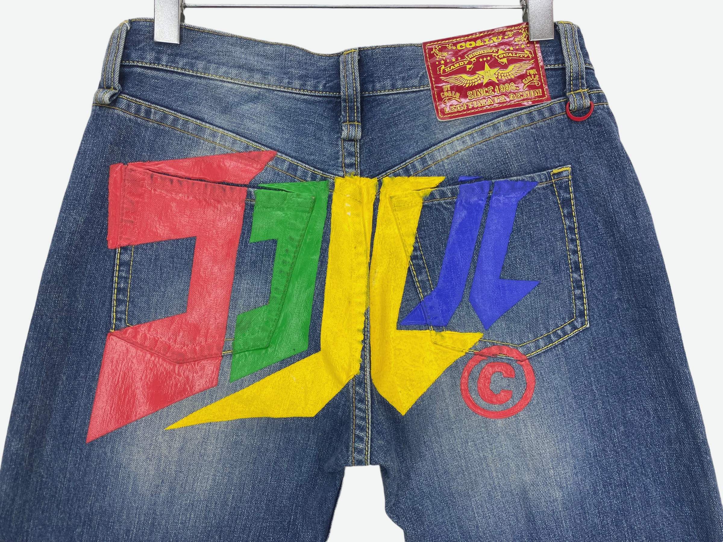 Japanese Brand Co & Lu Denim Surf Color Block Jeans Size US 32 / EU 48 - 6 Thumbnail