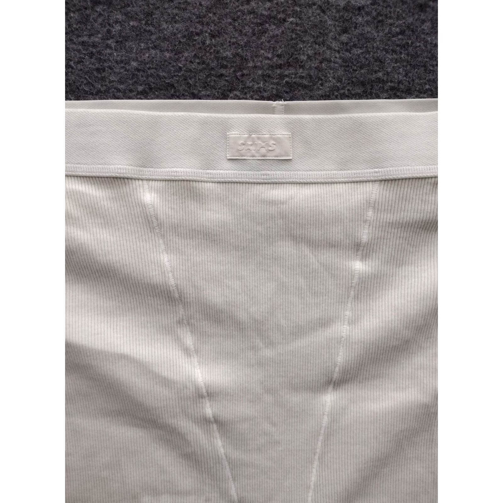 SKIMS SKIMS Women's High Rise Stretch Boxer Shorts Bone 3X Size 40" / US 18 - 3 Thumbnail