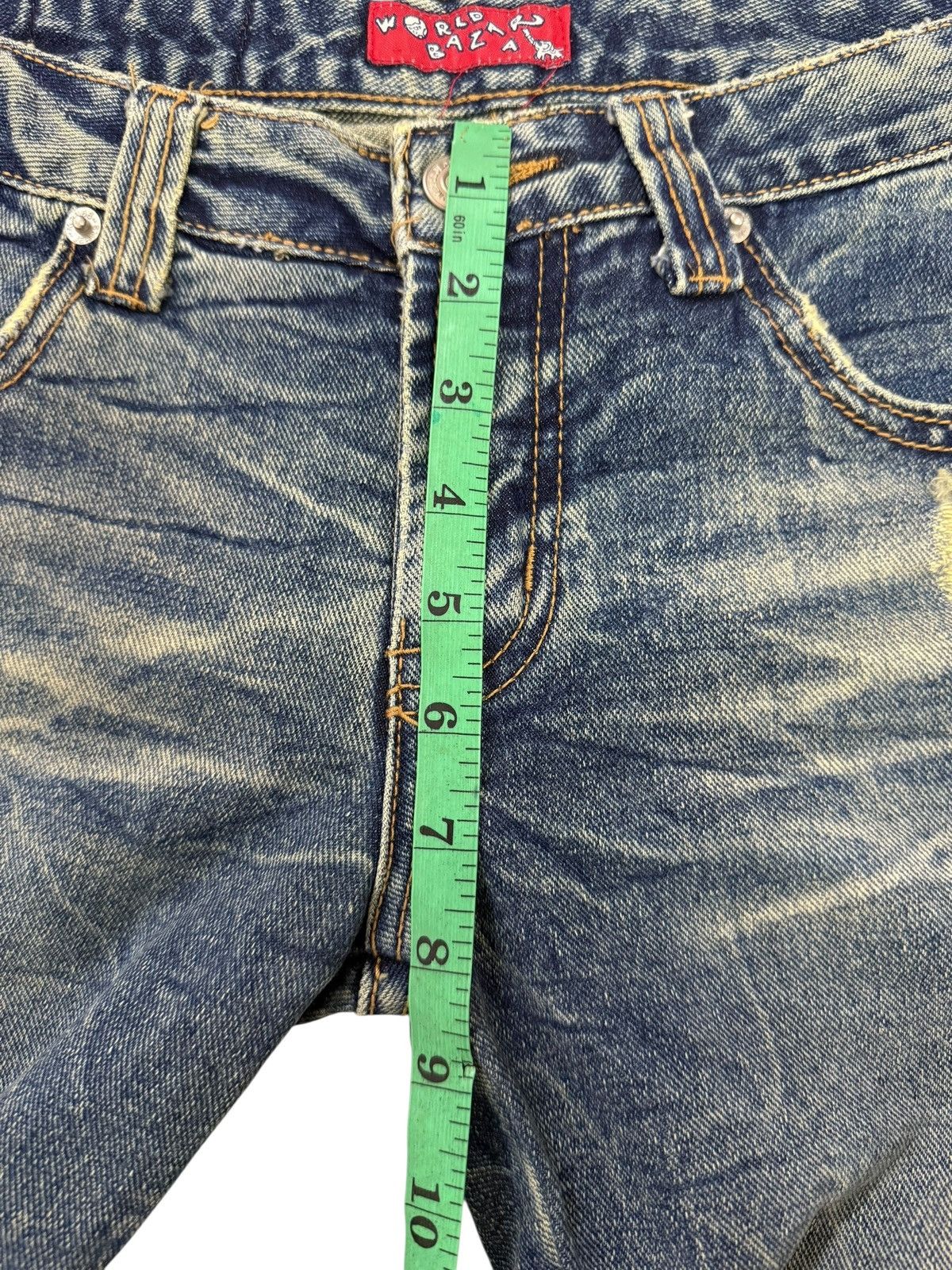 Japanese Brand Vintage Japanese World Bazaar Distressed Design Jeans Size US 29 - 10 Thumbnail