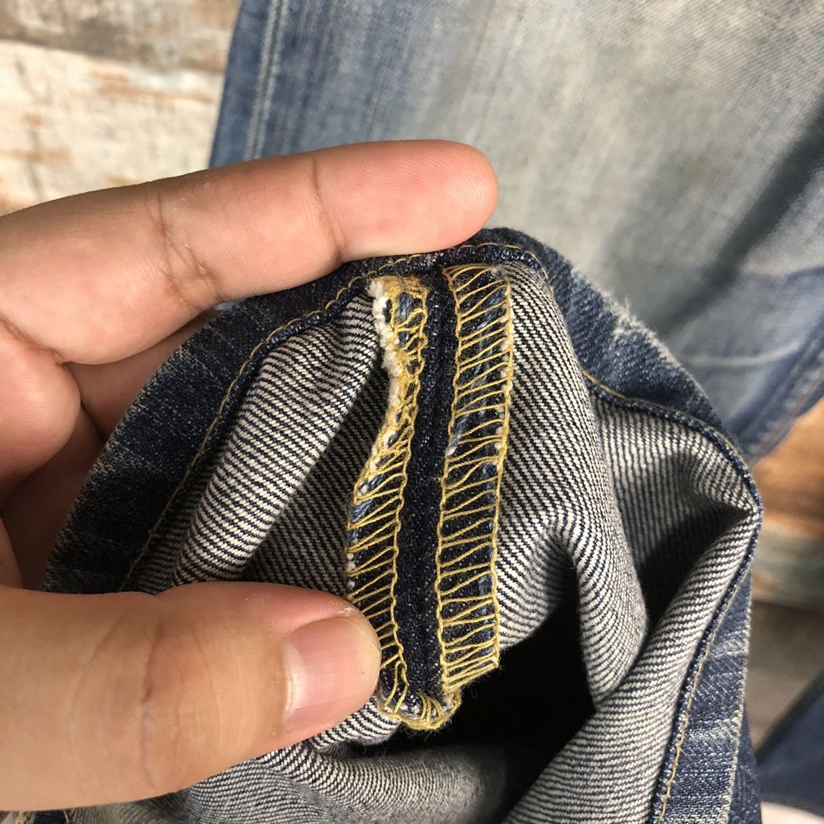 Levi's DL Levis 703 Blue selvedge Denim Pants #C129 Size US 29 - 10 Thumbnail