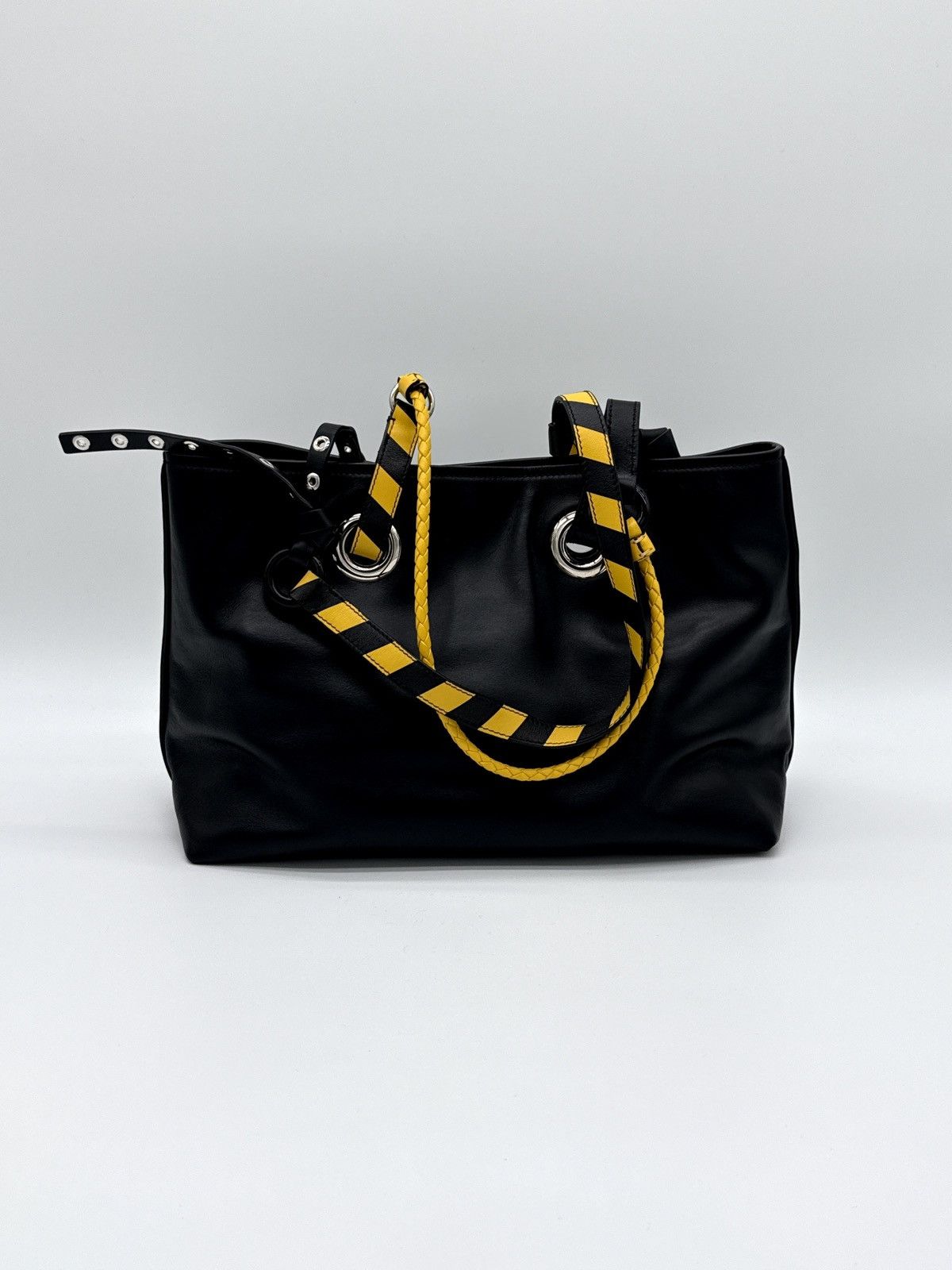 Miu Miu Miu Miu Leather Tote Bag – Black with Silver Hardware Size ONE SIZE - 2 Thumbnail
