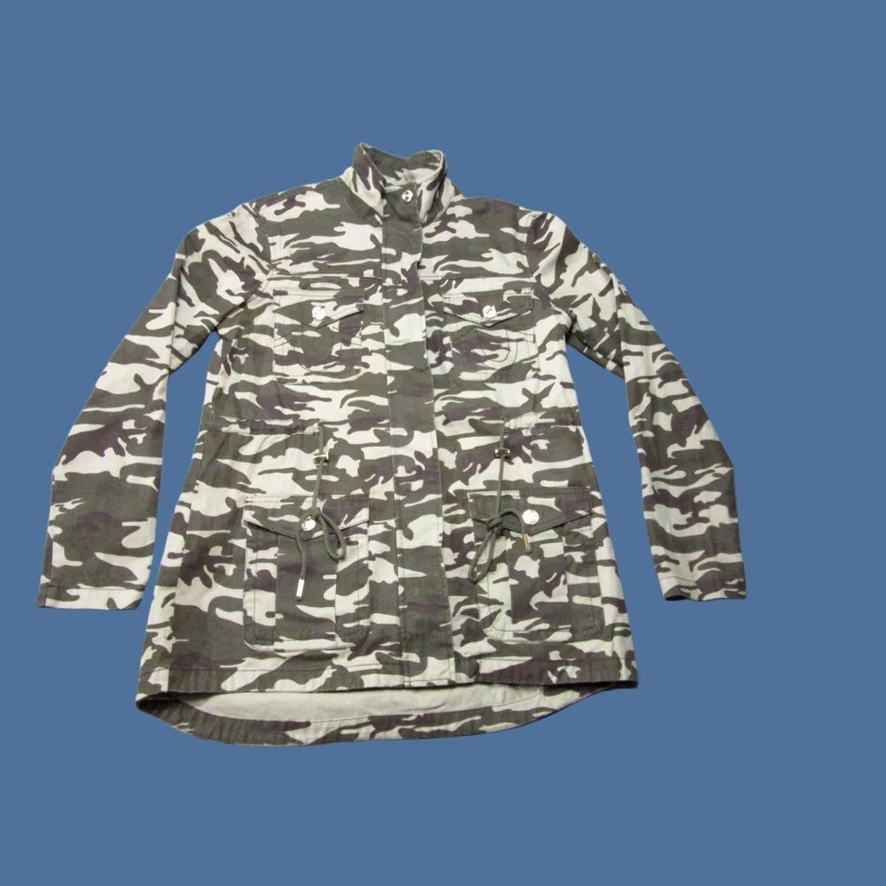 True Religion True Religion Jacket Womens Large Gray Military Utility Cargo Camo Green Purple Size L / US 10 / IT 46 - 1 Thumbnail