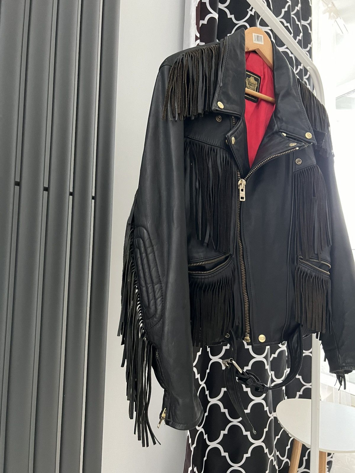 Vintage IXS Leather Fringe Motorcycle Jacket Black Vintage Biker M Size US M / EU 48-50 / 2 - 15 Thumbnail